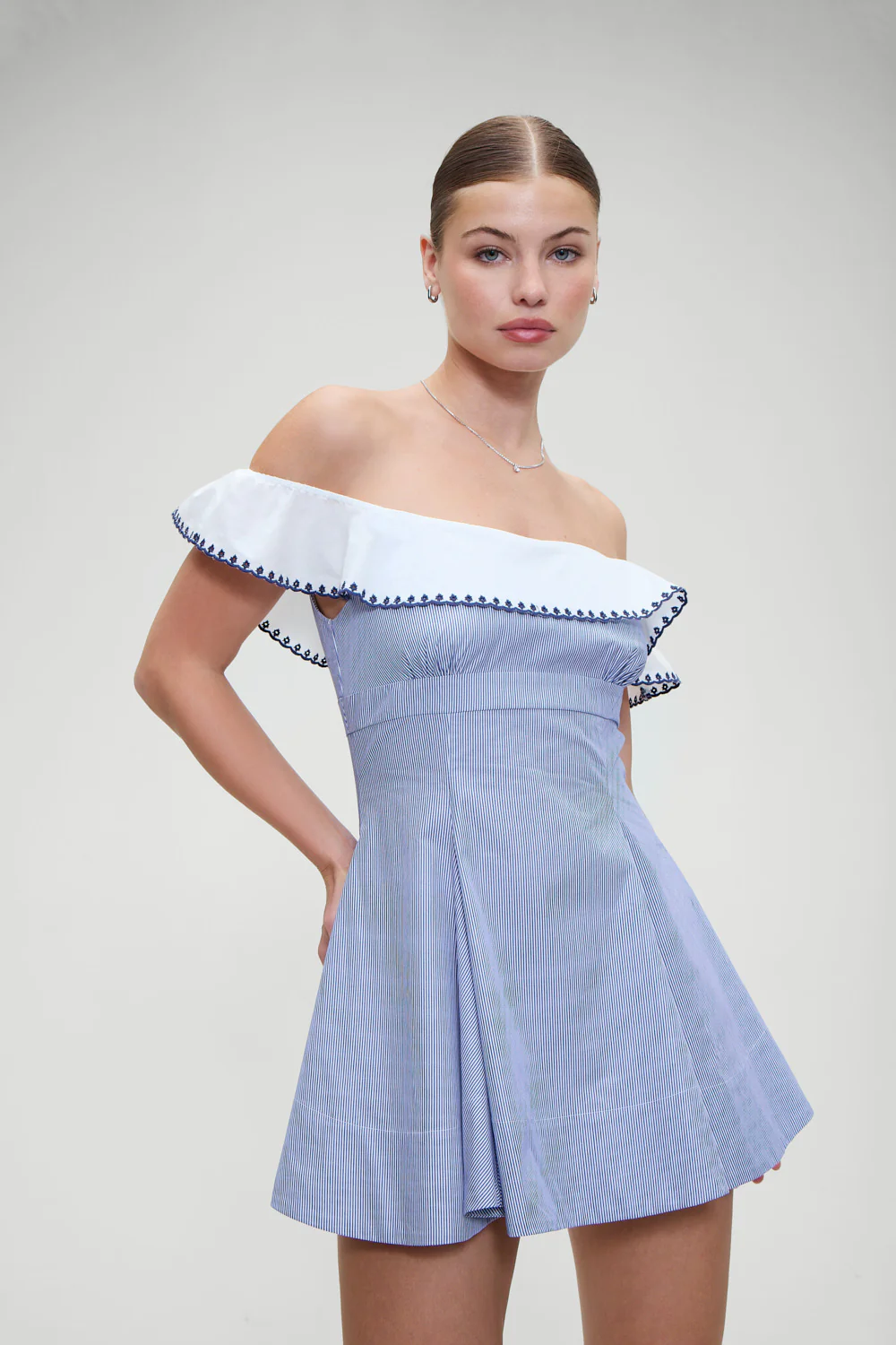 Lilah Striped Mini Dres - Midnight Stripe