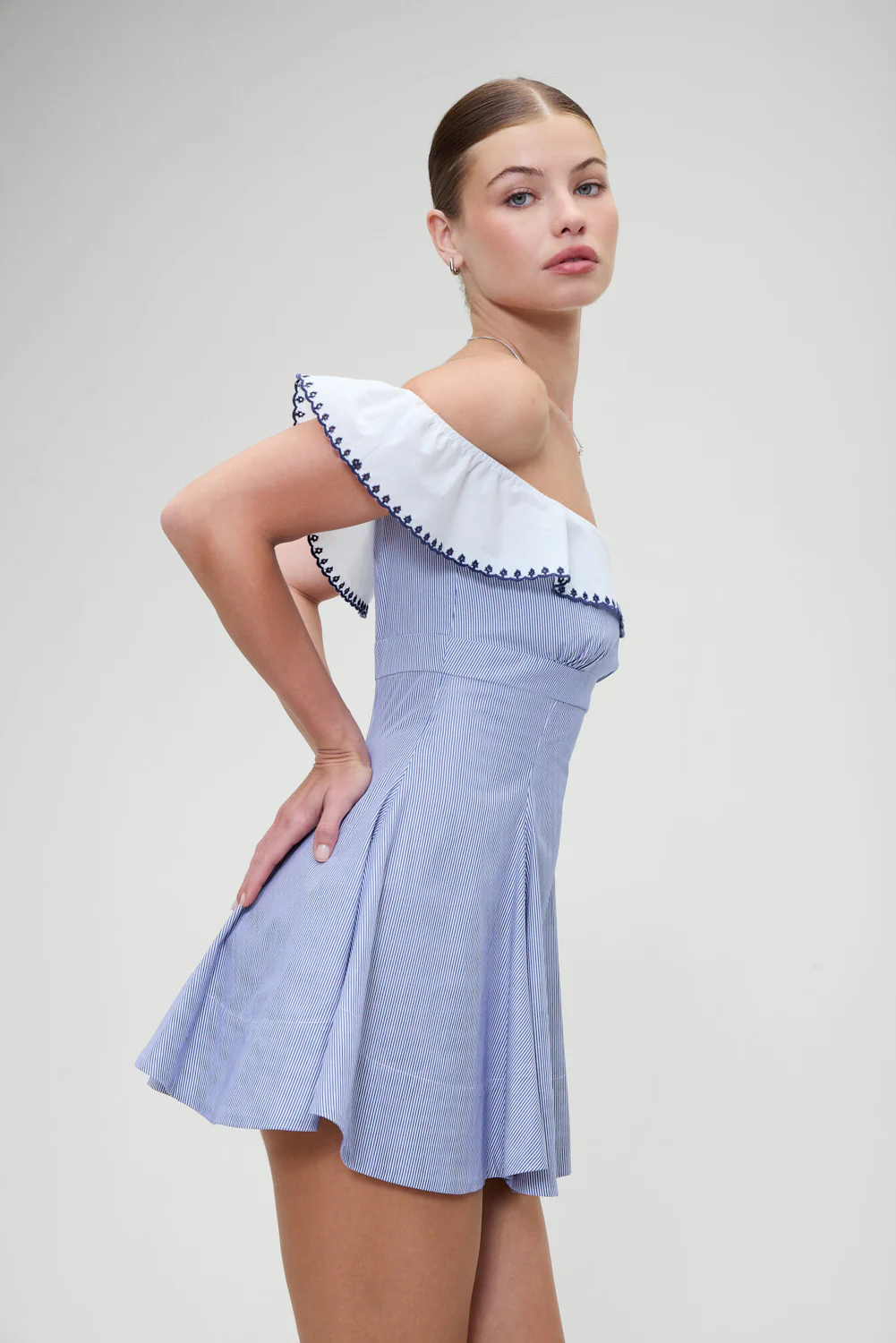 Lilah Striped Mini Dres - Midnight Stripe - Image 4