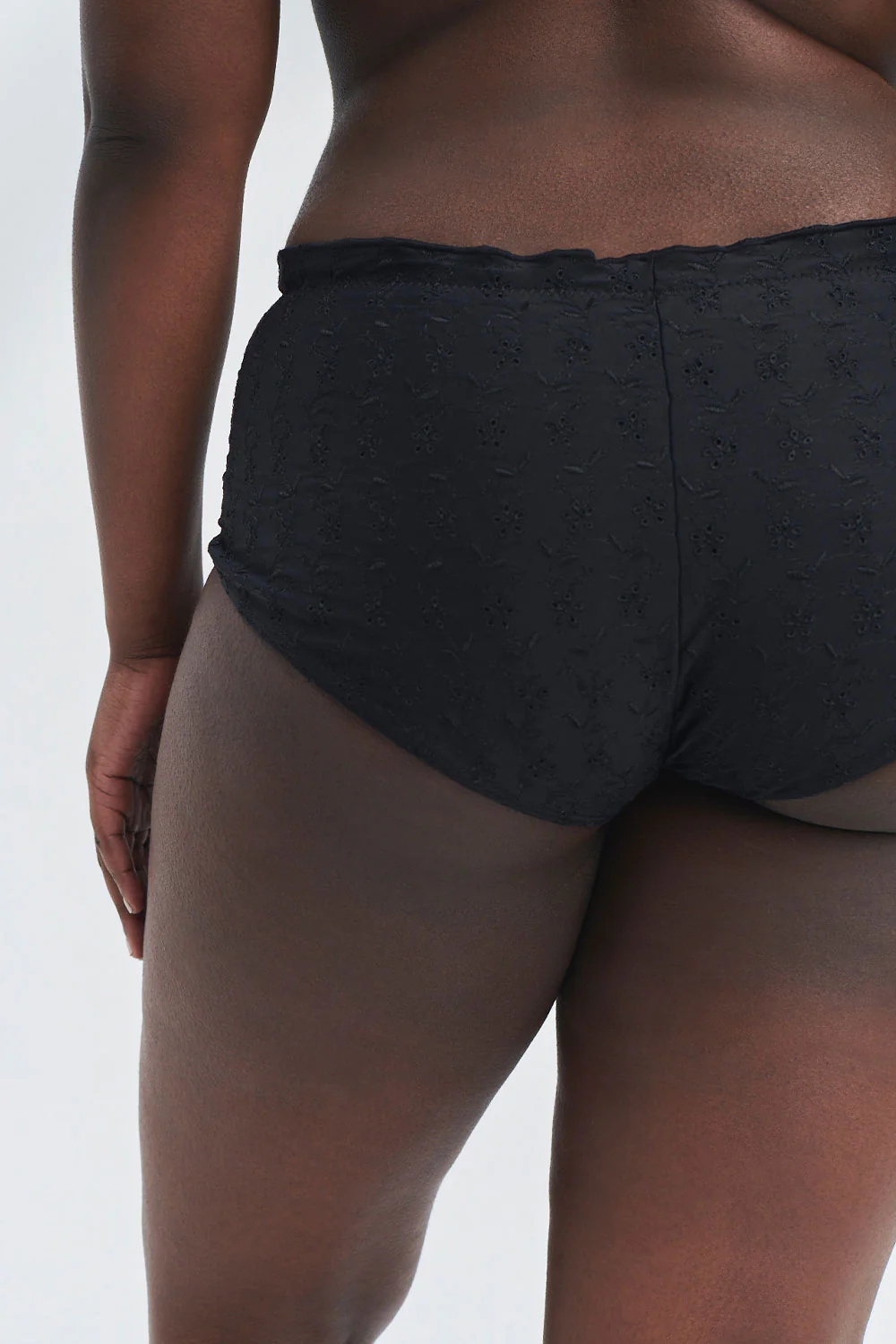 Lisa Eyelet Full Coverage Bikini Bottom - Black - Image 6