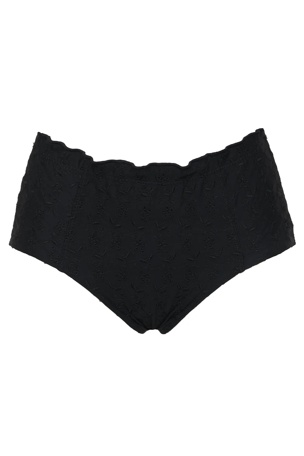 Lisa Eyelet Full Coverage Bikini Bottom - Black - Image 8