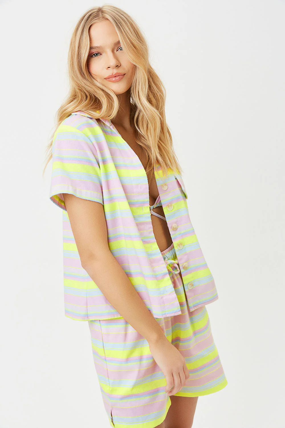 Lou Striped Button Up Shirt - Summer Stripe - Image 2
