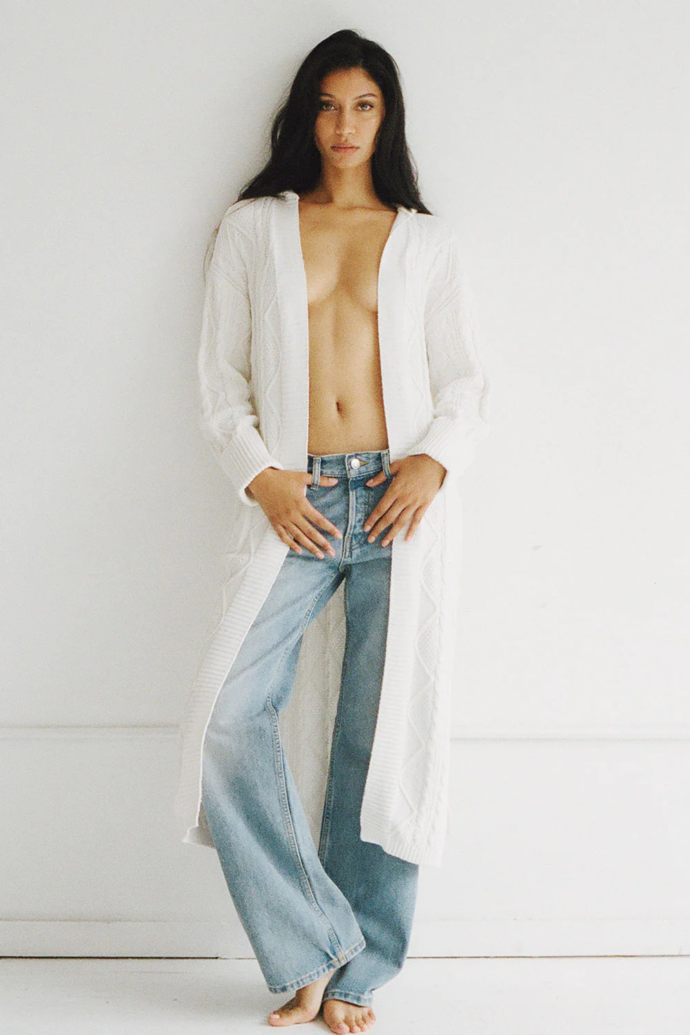 Love Story Duster Cardigan - Cloud White - Image 5