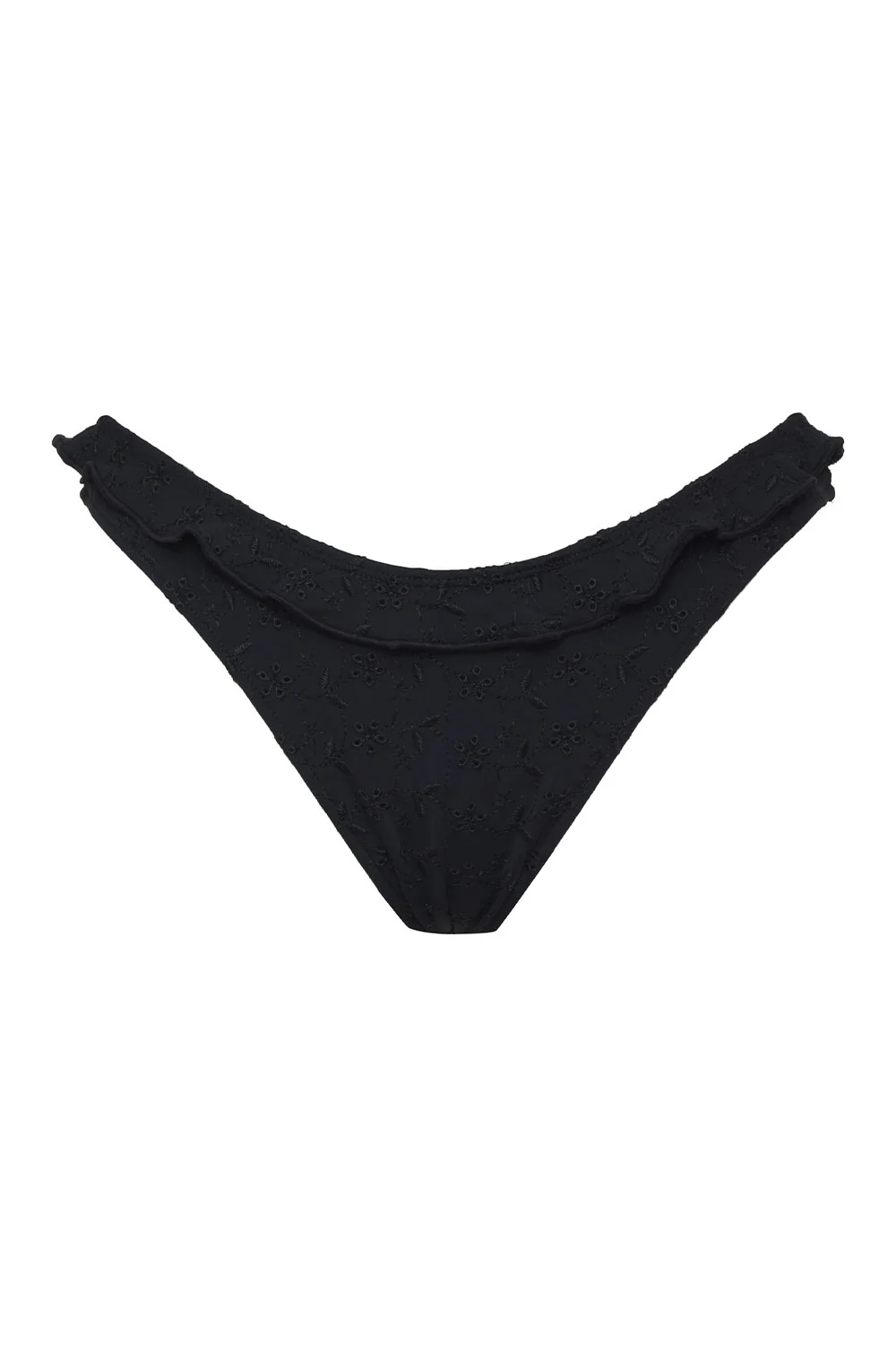 Lucia Eyelet Cheeky Bikini Bottom - Black - Image 5