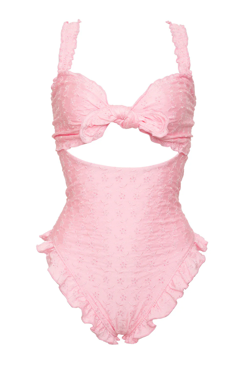 Lucia Eyelet Shine One Piece Swimsuit - Cherry Blossom - Image 5