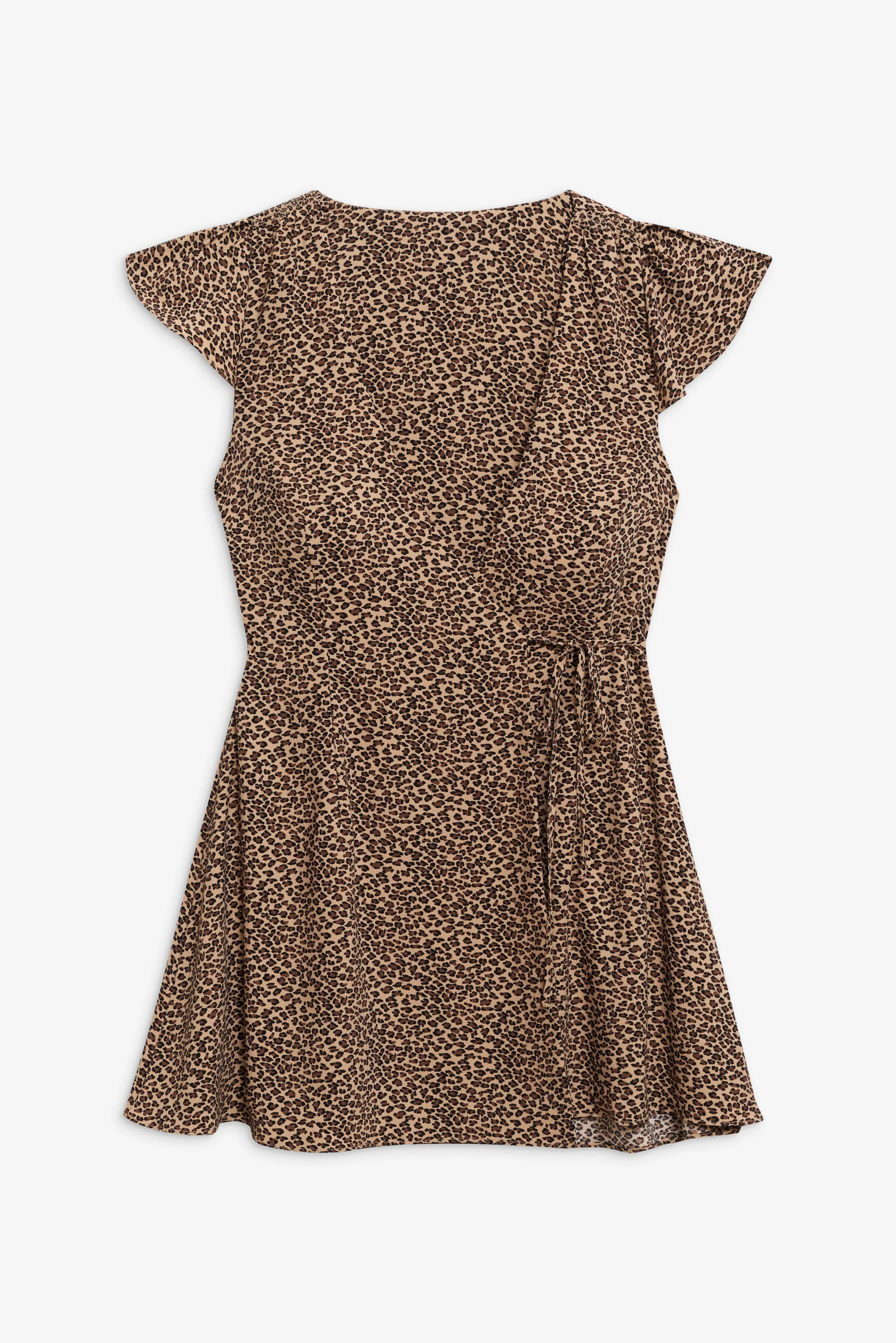 Lucy Wrap Mini Dress - Baby Leopard - Image 3