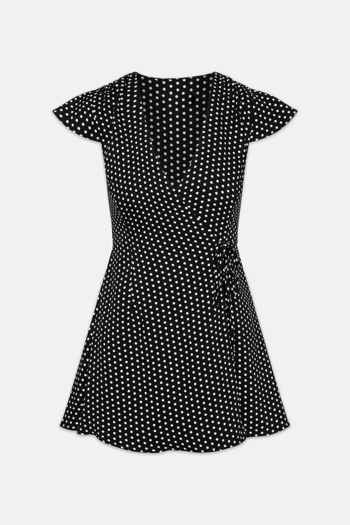 Lucy Wrap Mini Dress - Classic Polka Dot - Image 3