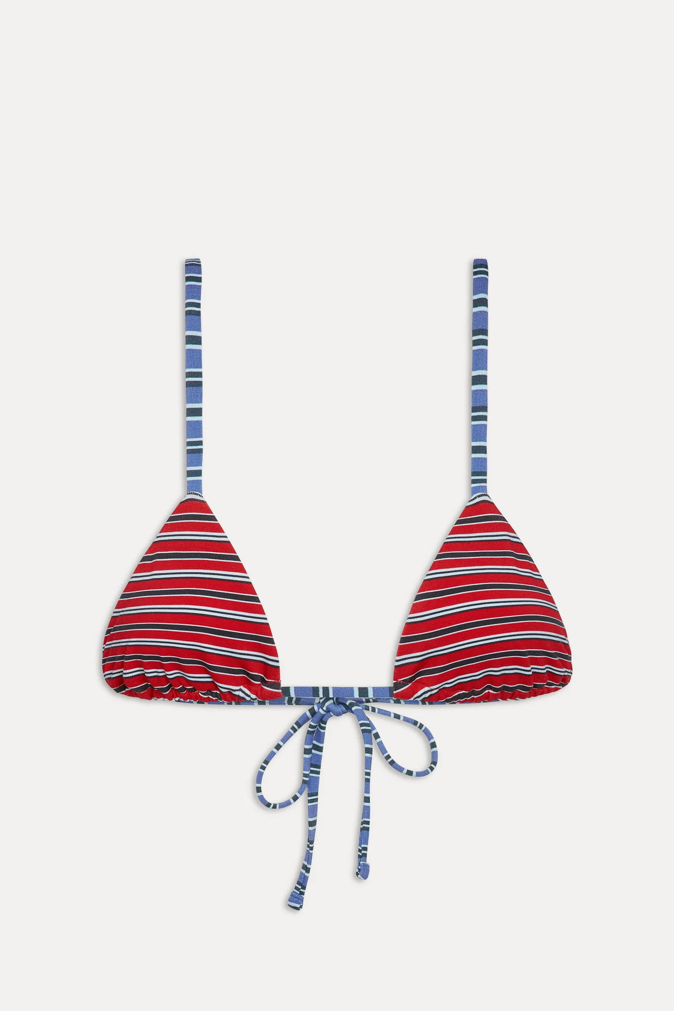 Lumia Skimpy Triangle Bikini Top - Red Summer Stripe - Image 3