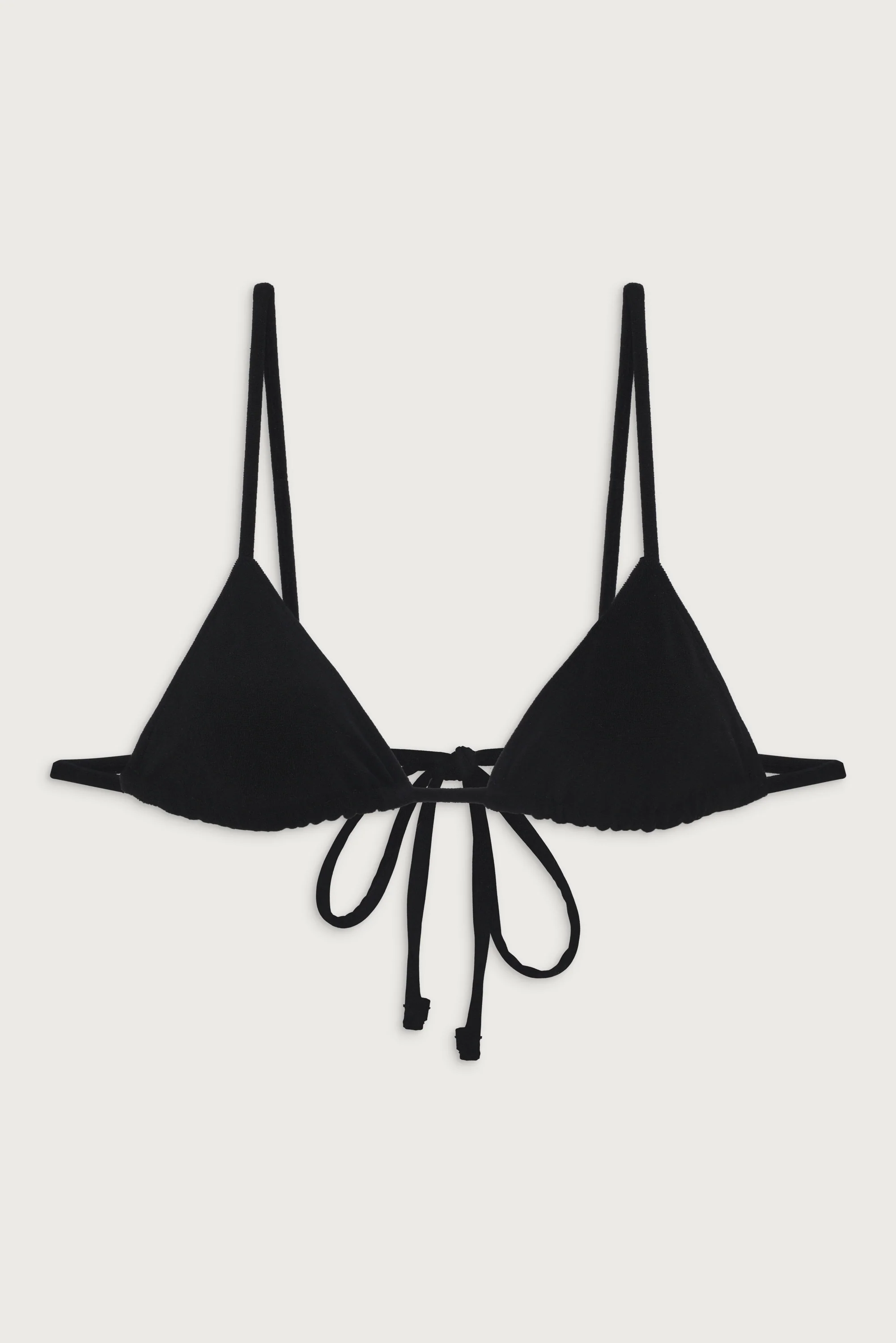 Lumia Terry Triangle Bikini Top - Black - Image 4