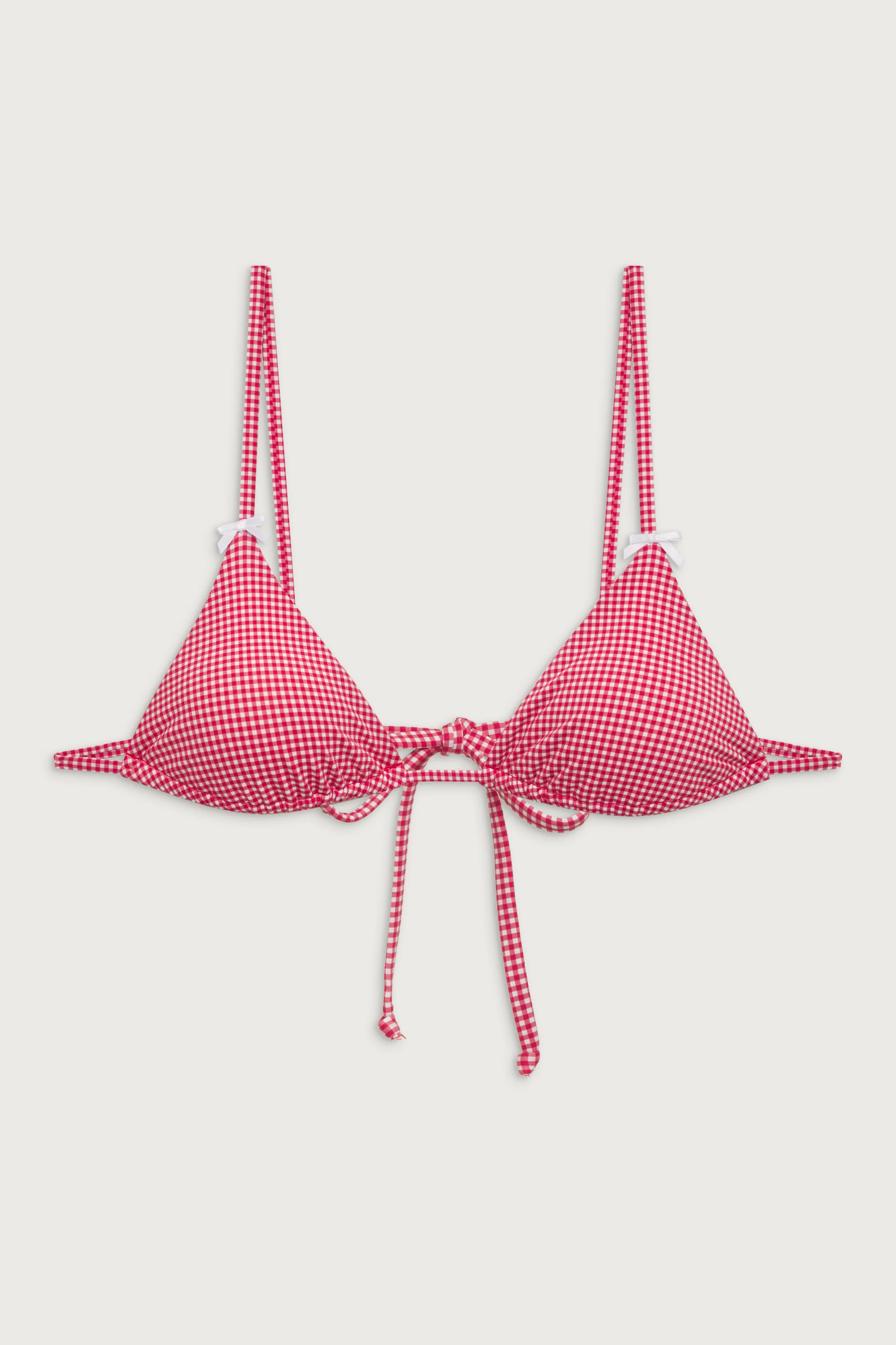 Lumia Triangle Bralette Bikini Top - Ladybug Gingham - Image 3