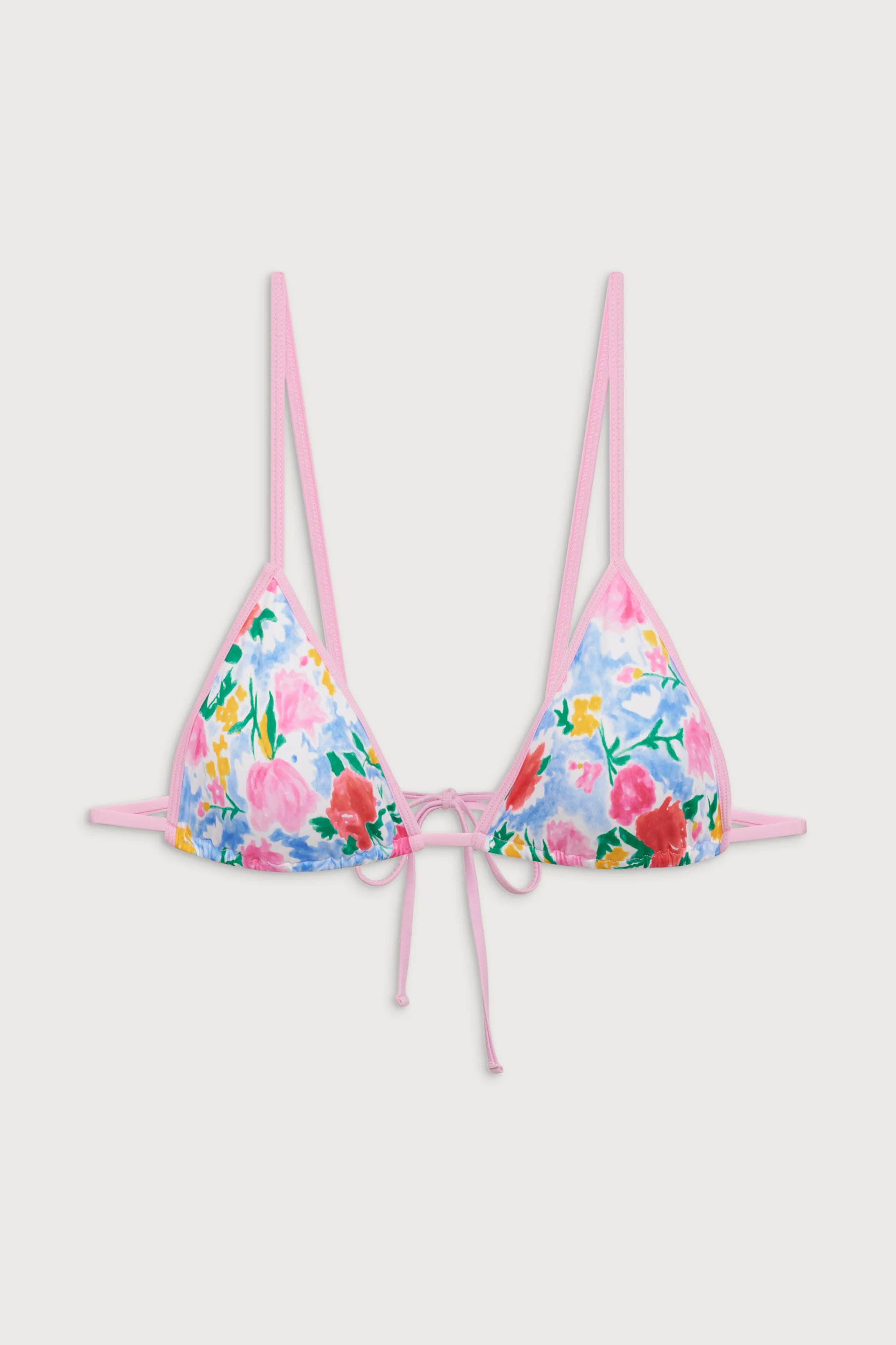 Lumia Triangle Bralette Bikini Top - Painted Petals - Image 3