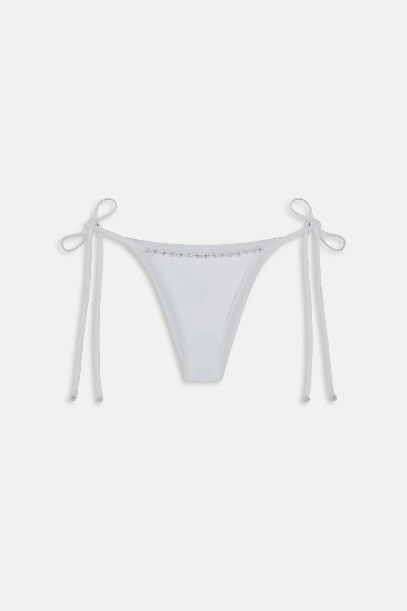 Mackenzie Beaded Cheeky Bikini Bottom - Optic White - Image 3