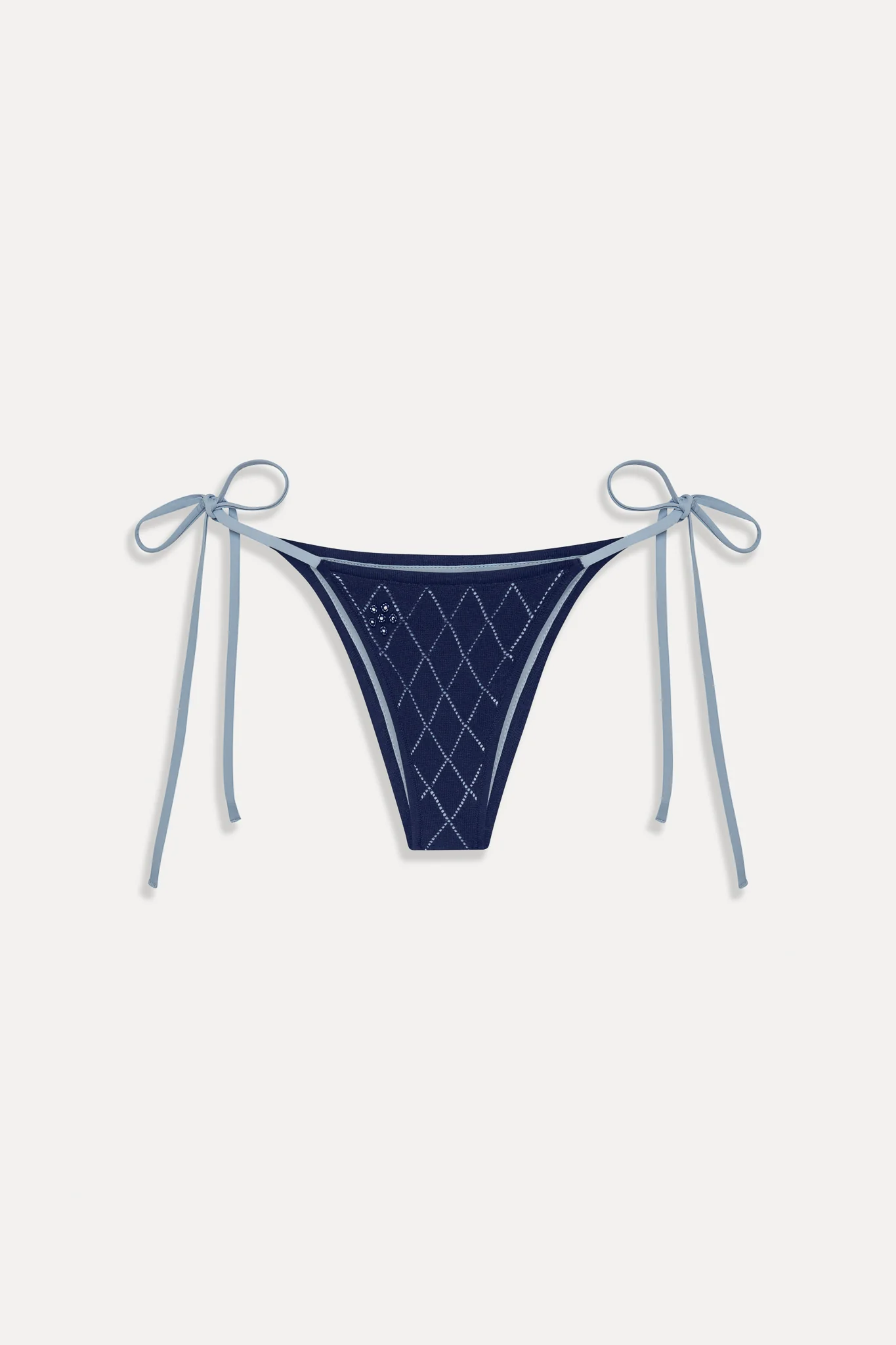 Mackenzie Cheeky String Bikini Bottom - Diamond Stitch - Image 3