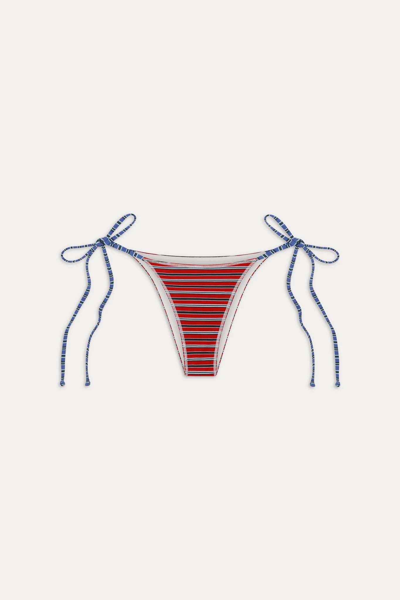 Mackenzie Cheeky String Bikini Bottom - Red Summer Stripe - Image 3