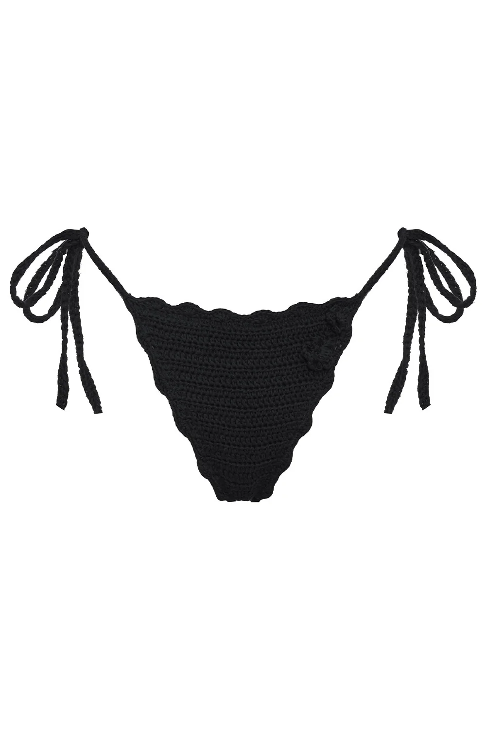 Mackenzie String Crochet Bikini Bottom - Black - Image 6