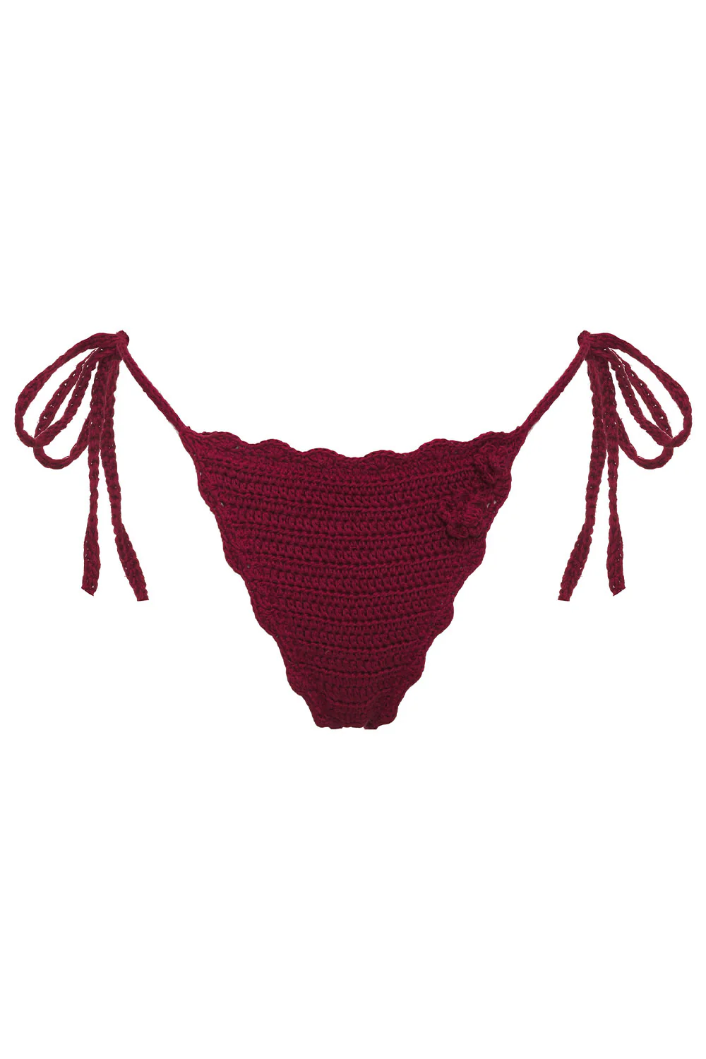 Mackenzie String Crochet Bikini Bottom - Ruby - Image 5