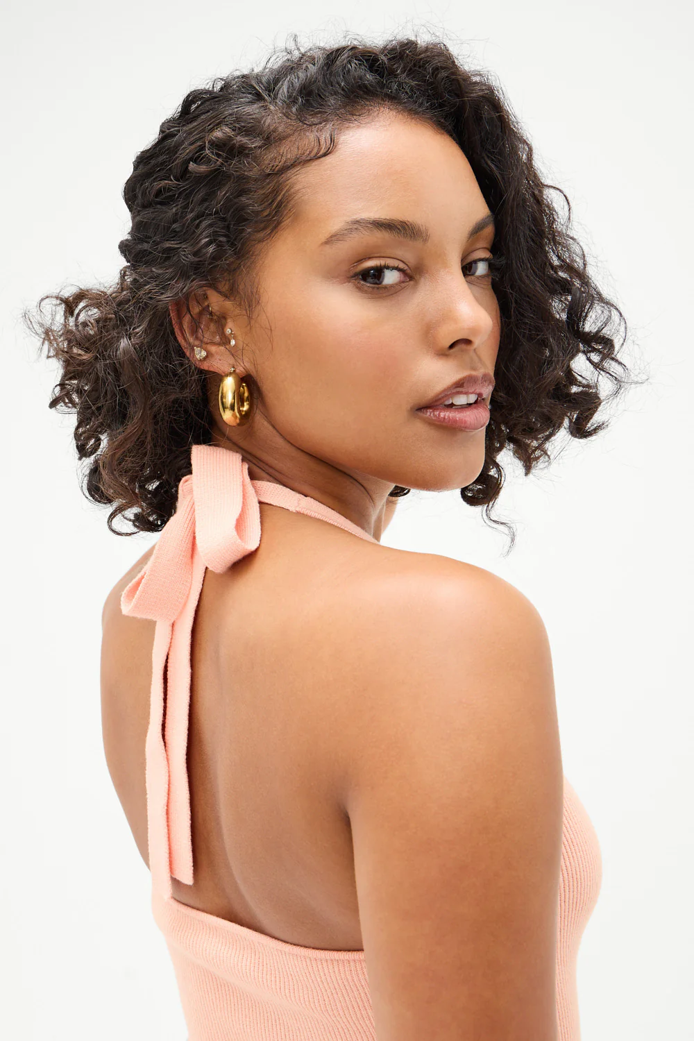 Marialla Cloud Knit Halter Top - Sweet Tea - Image 2