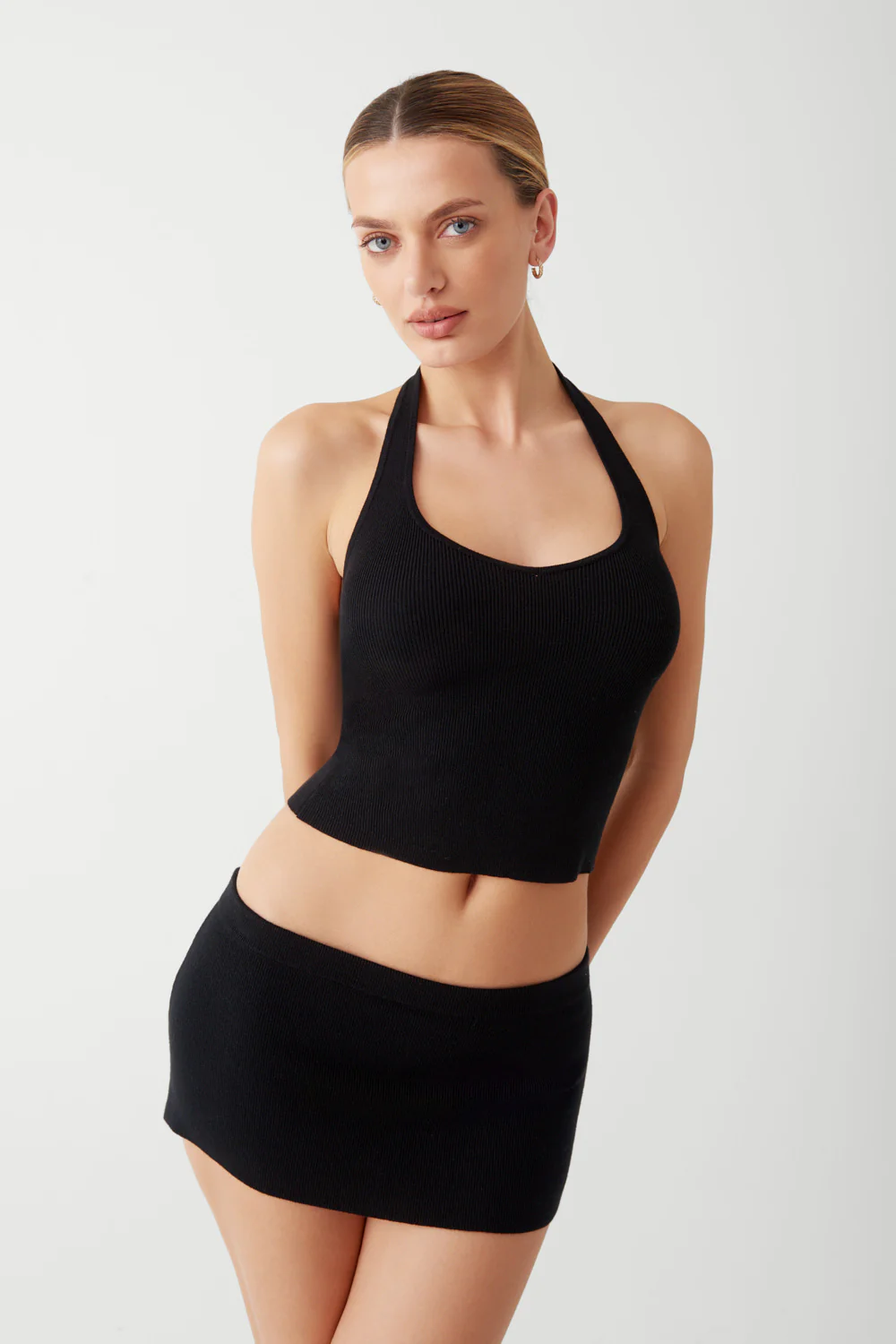 Marialla Knit Mini Skort - Black - Image 2