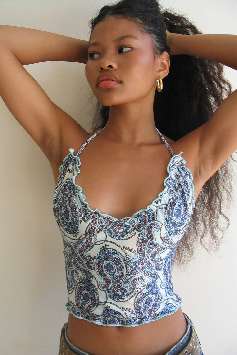 Marlowe Shine Halter Bikini Top - Paradiso Paisley - Image 2