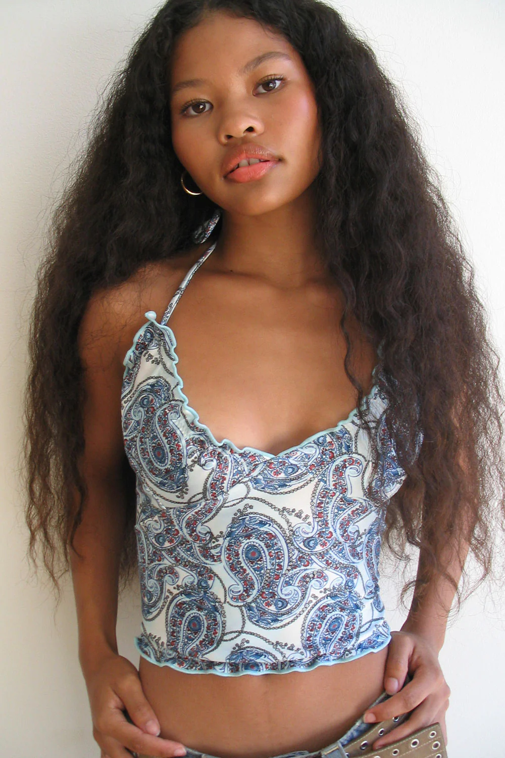 Marlowe Shine Halter Bikini Top - Paradiso Paisley - Image 4