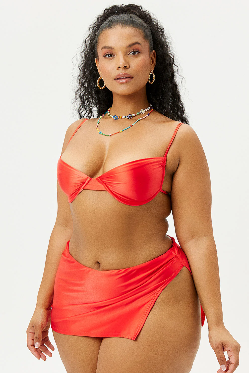 Marty Satin Full Coverage Bikini Bottom - Grenadine - Image 2