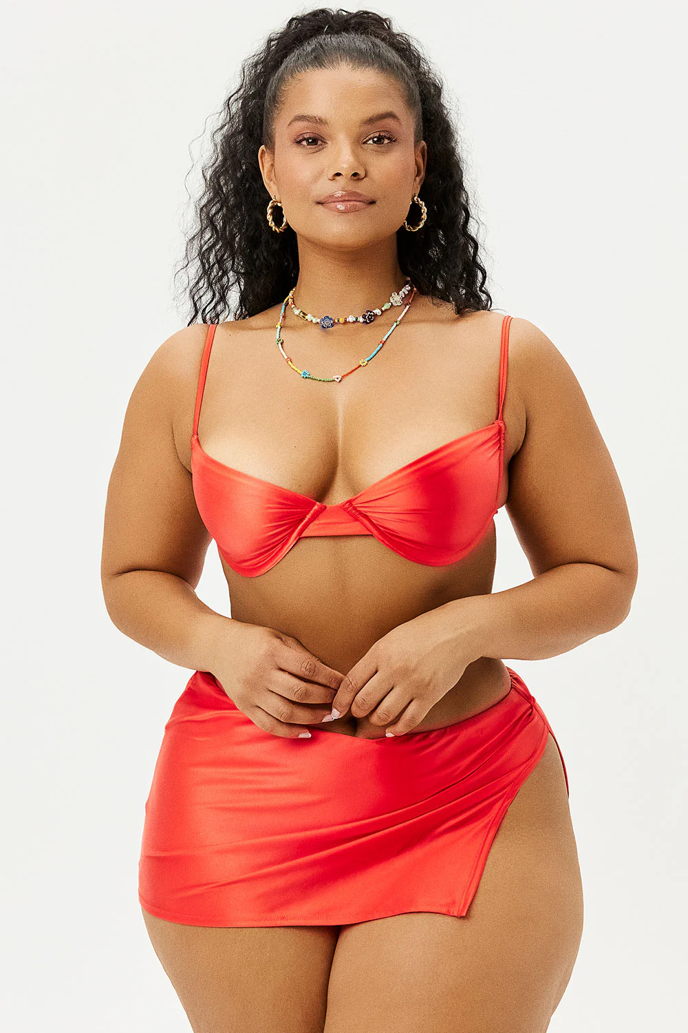 Marty Satin Full Coverage Bikini Bottom - Grenadine - Image 3