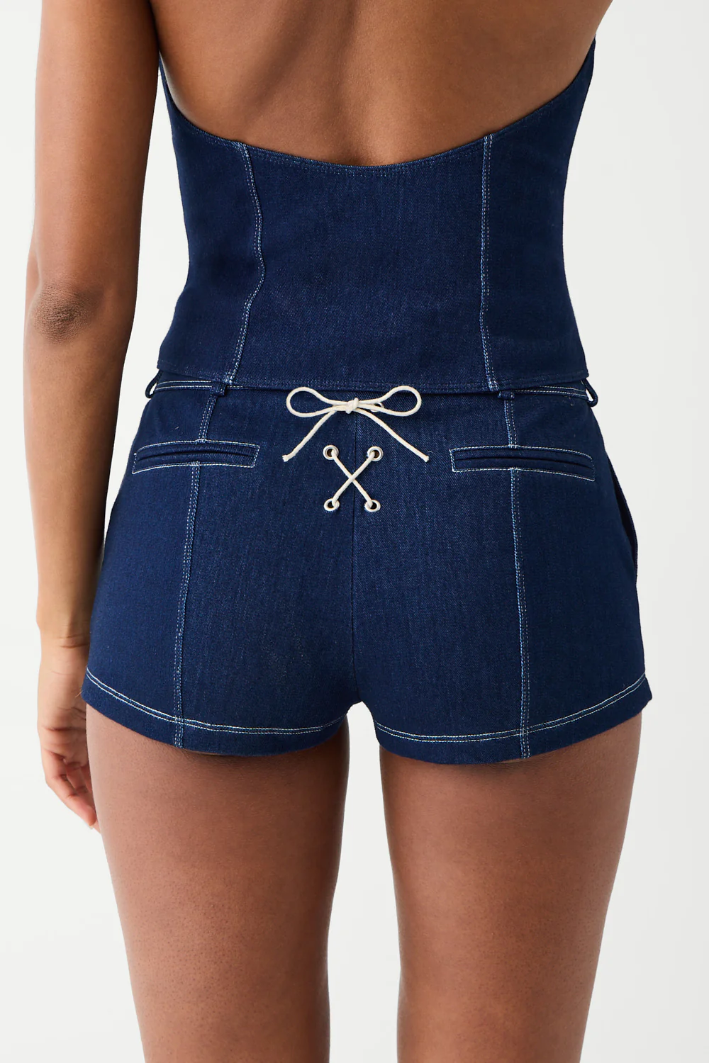 Mary Denim Mini Short - Blue Denim - Image 2