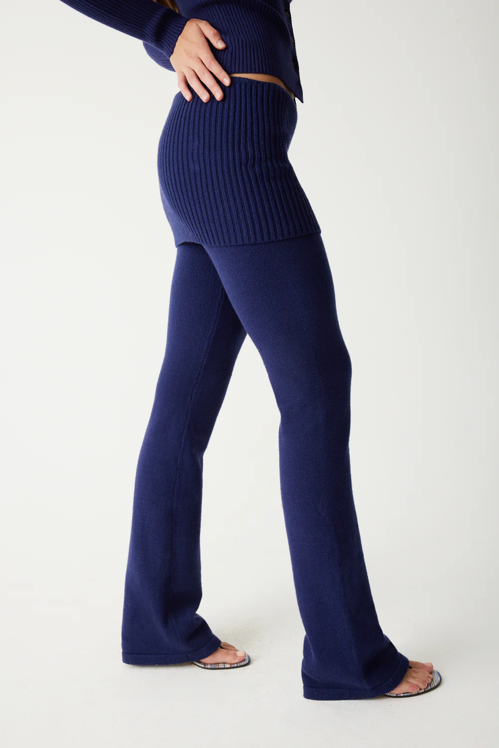 Mason Cloud Knit Flare Pant - Luna Blue - Image 3
