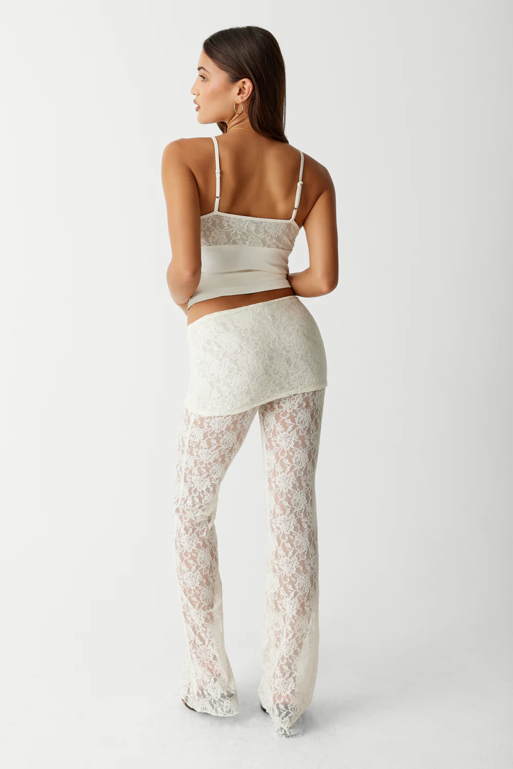 Mason Lace Flare Pant - Porcelain - Image 4