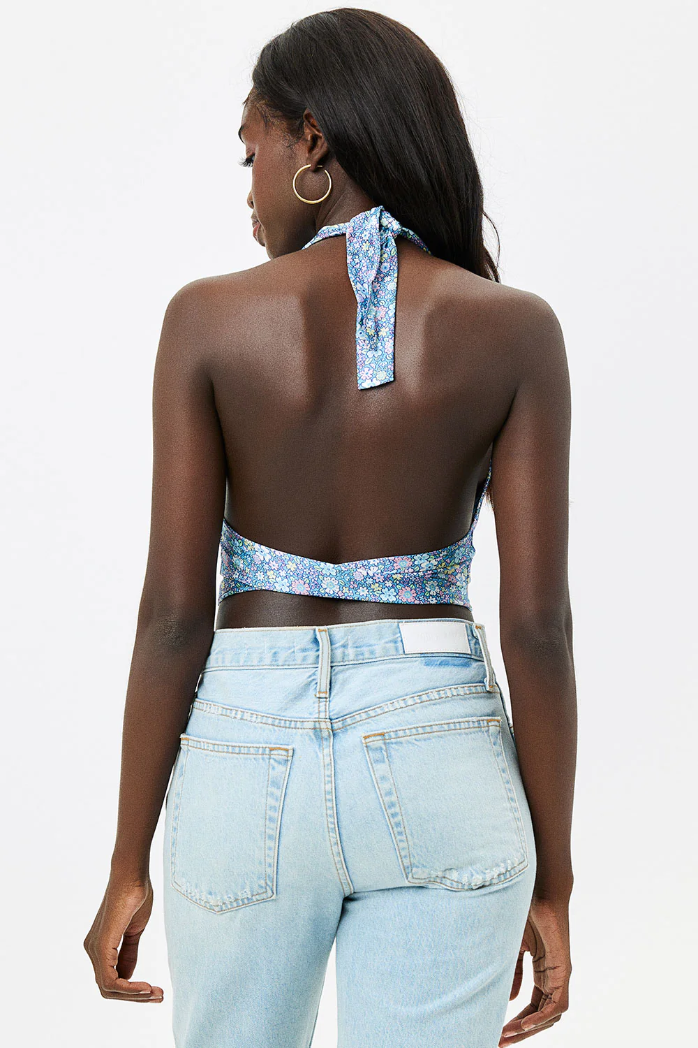 Matilda Silk Wrap Crop Top - Springtime - Image 2