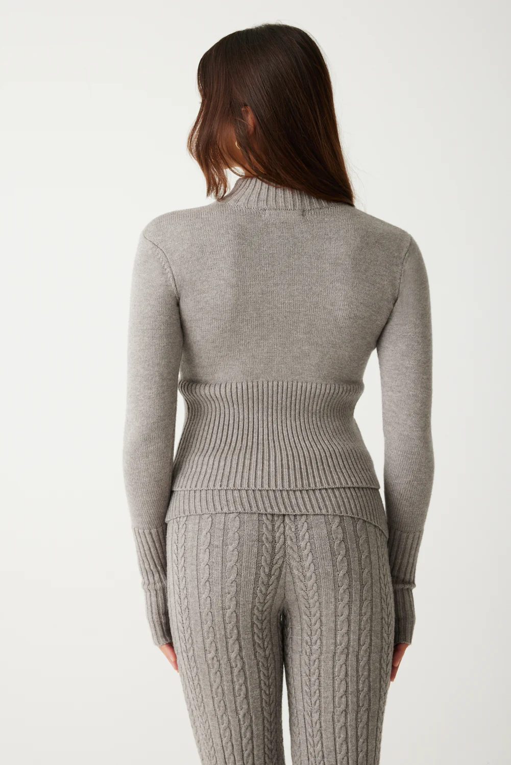 Maverick Cloud Knit Half Zip Sweater - Dark Pearl - Image 4