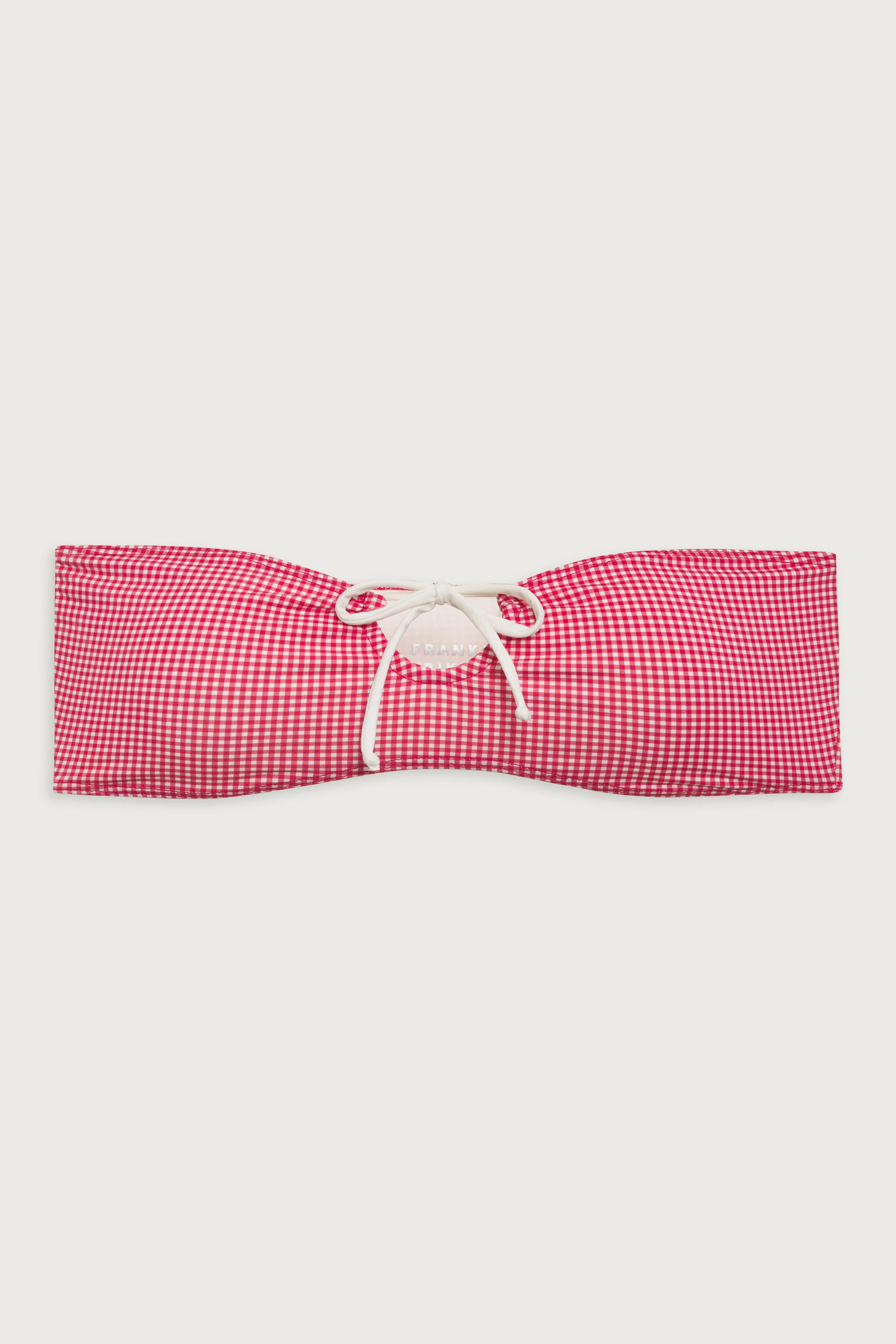 Meredith Bandeau Bikini Top - Ladybug Gingham - Image 2