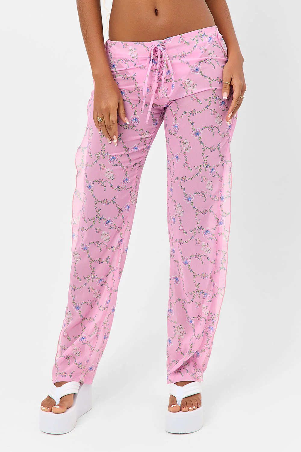 Molly Lace Up Chiffon Pants - Fairytale - Image 5