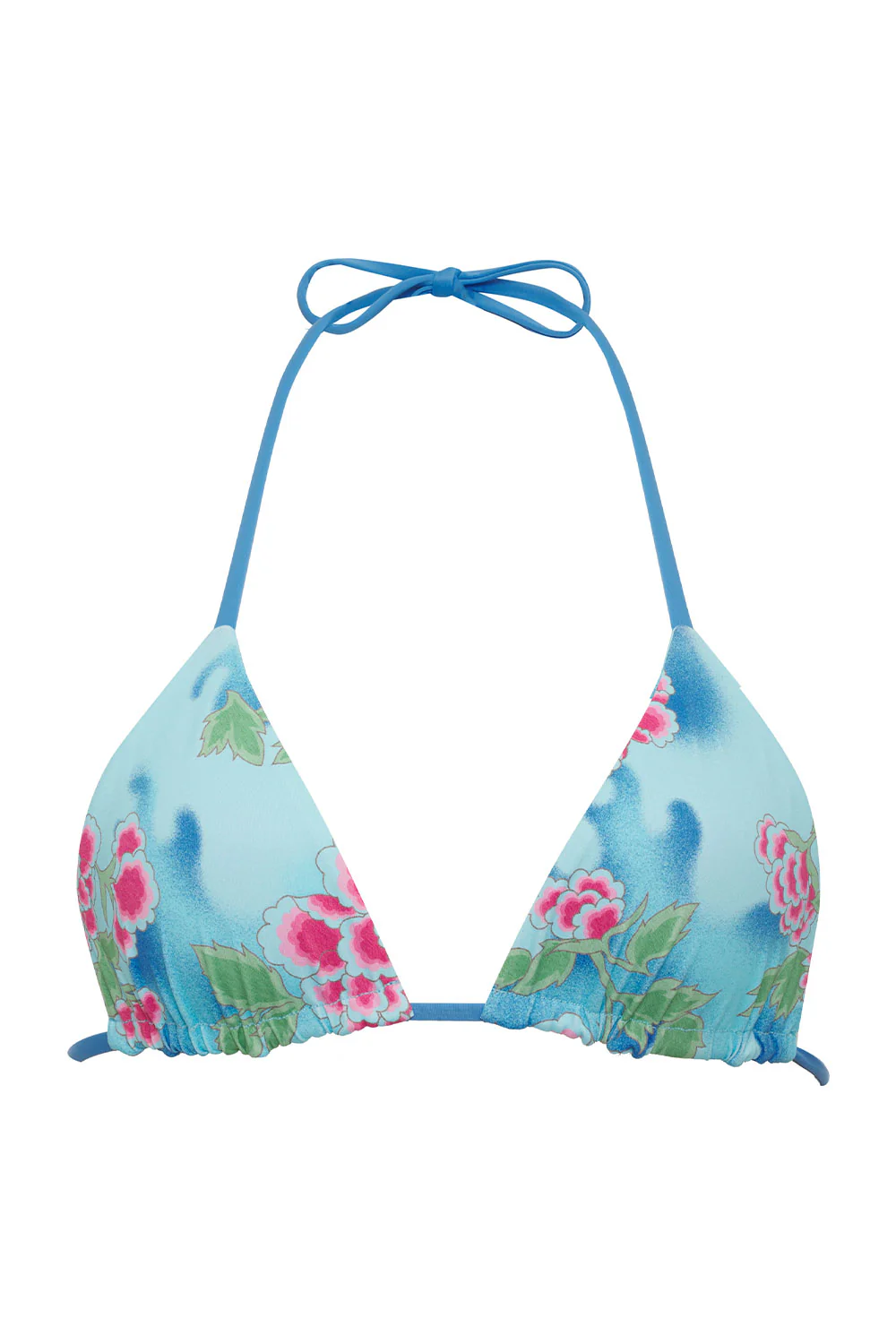 Nick Floral Triangle Bikini Top - Blue Daiquiri - Image 5