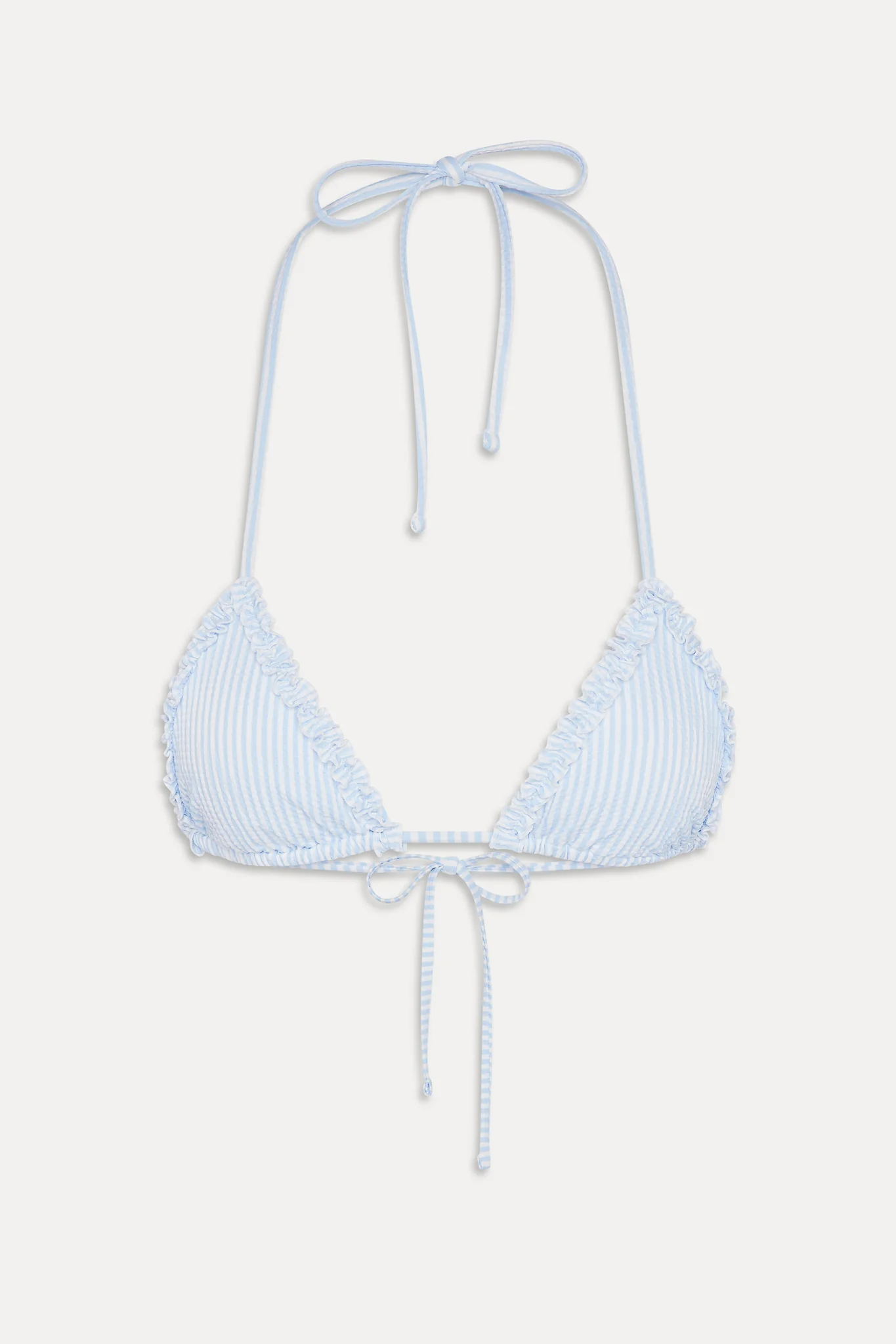 Nick Ruffle Triangle Bikini Top - Saltwater Stripe - Image 3