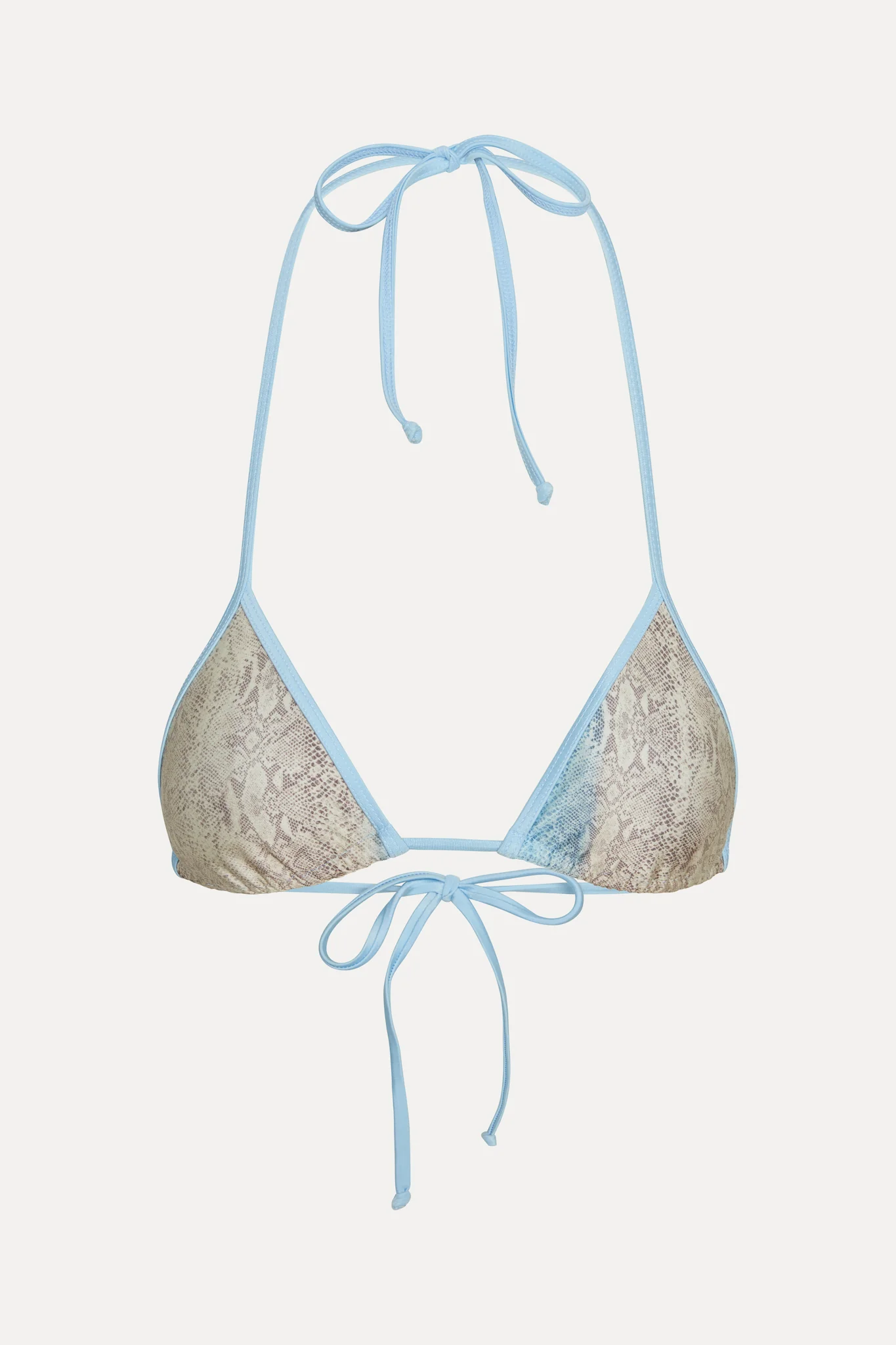 Nick Satin Triangle Bikini Top - Blue Python - Image 3