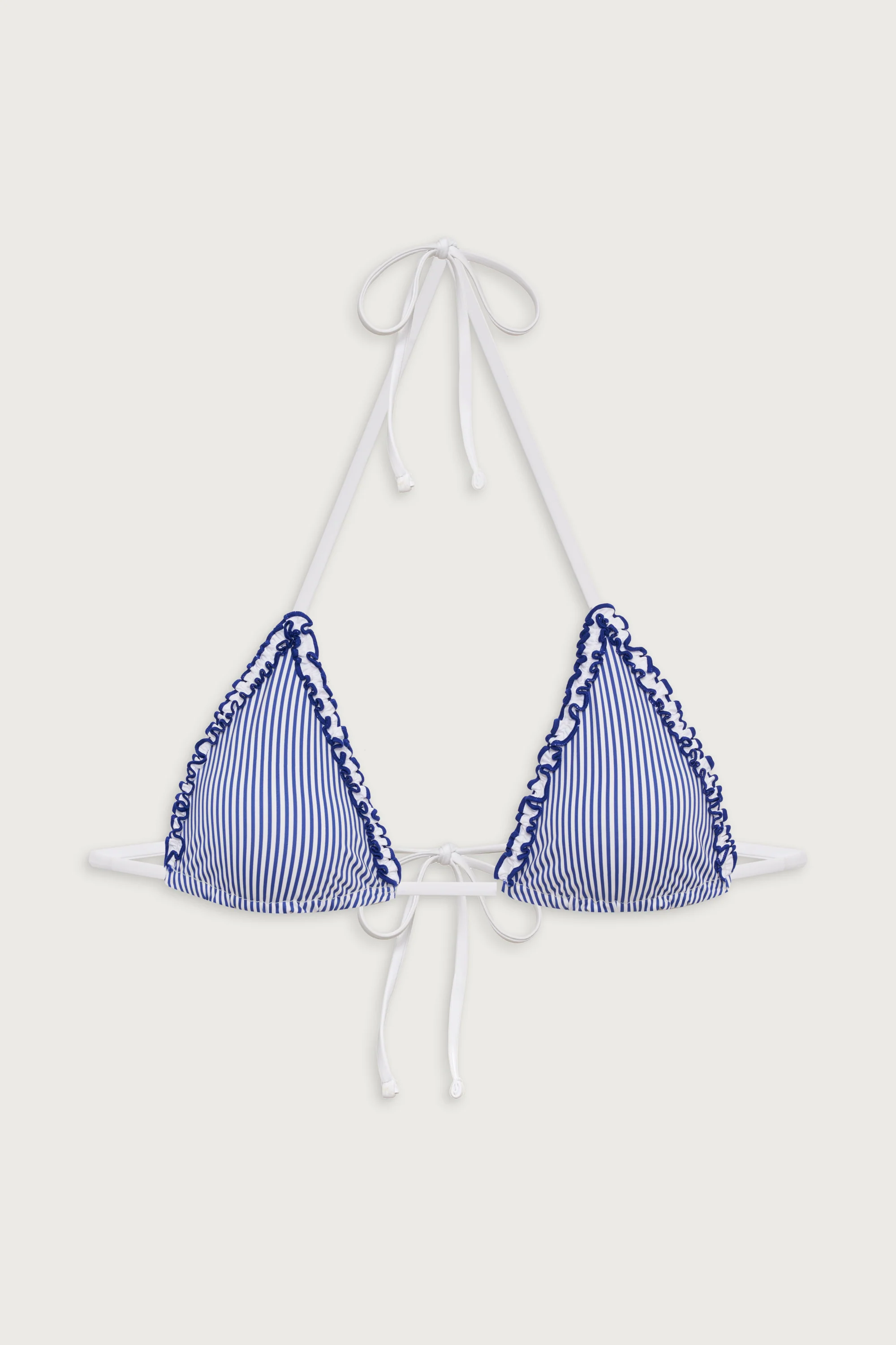 Nick Striped Triangle Bikini Top - Ocean Stripe - Image 3