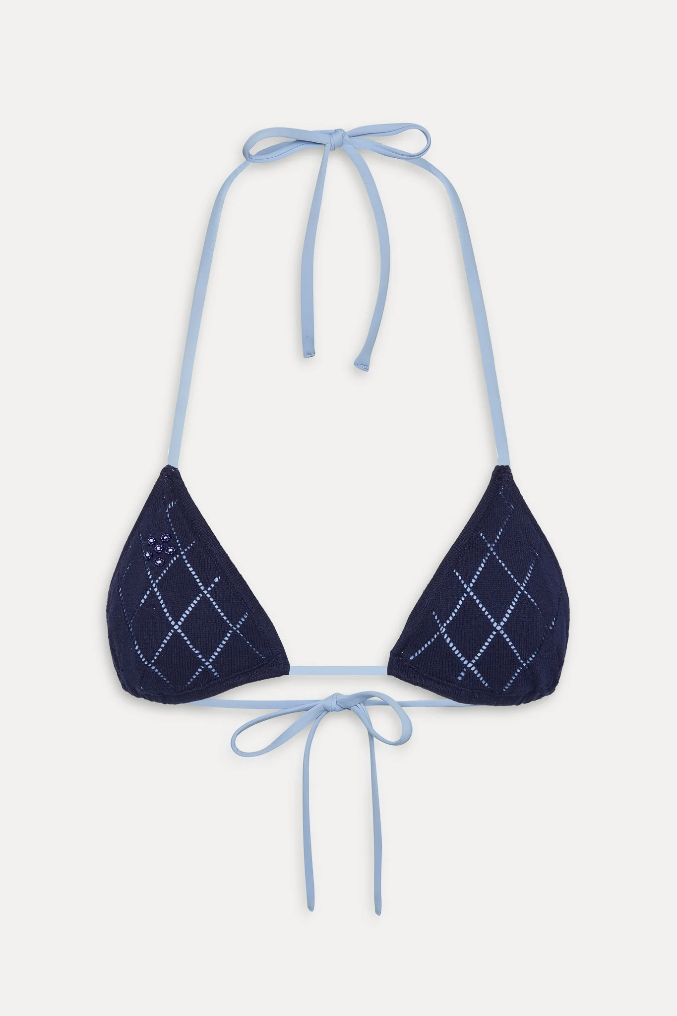 Nick Triangle Halter Bikini Top - Diamond Stitch - Image 3