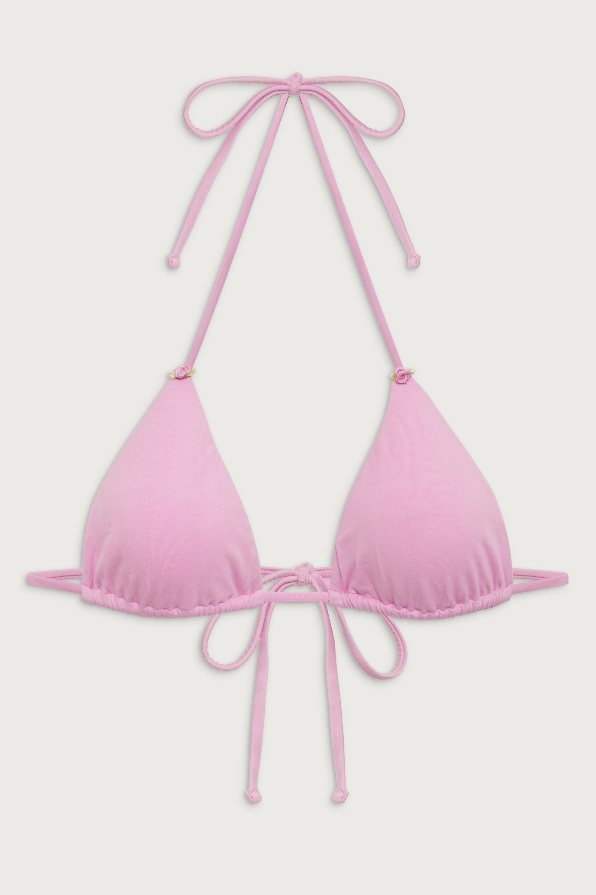 Nick Triangle Halter Bikini Top - French Rose - Image 3