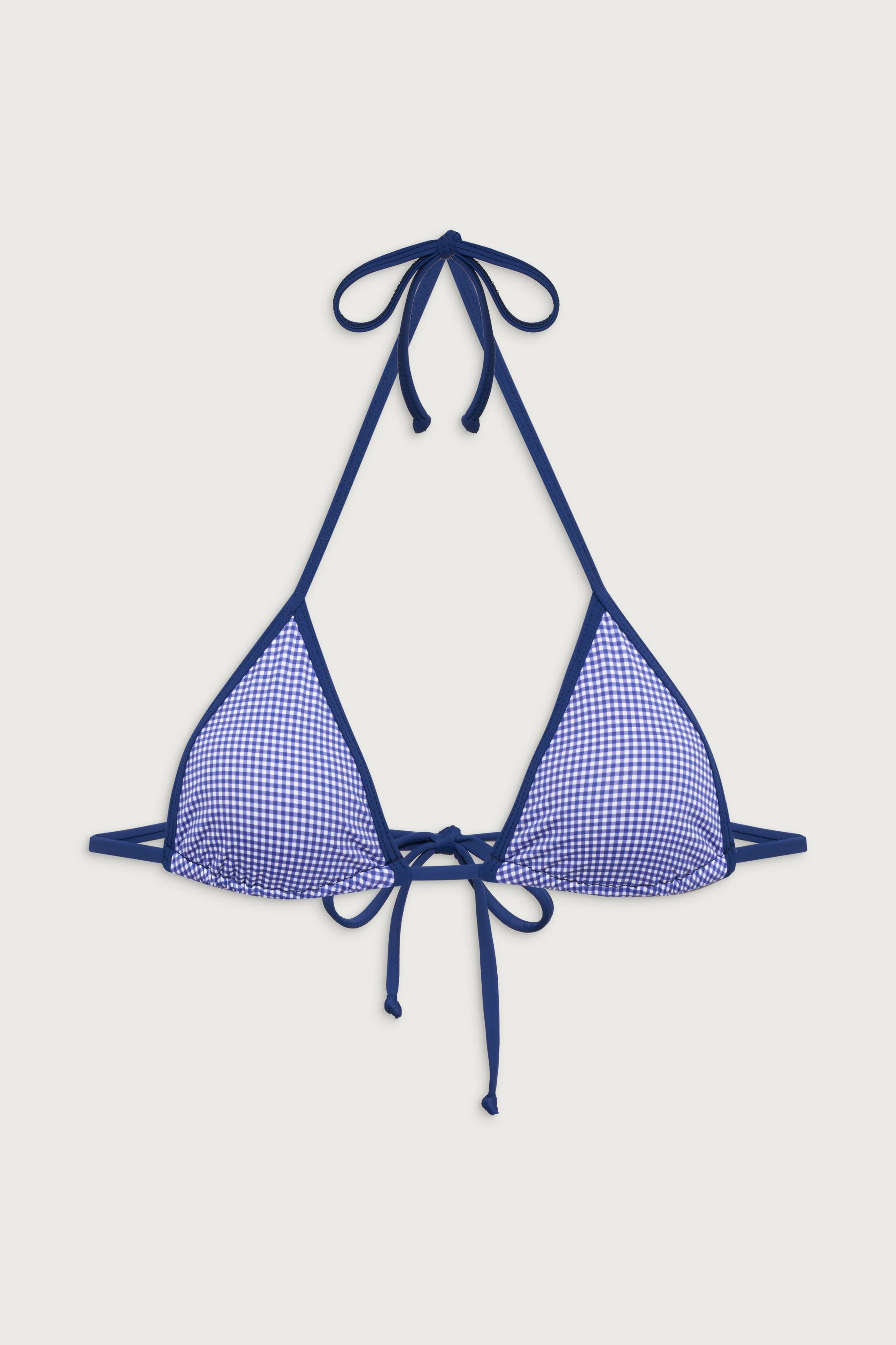 Nick Triangle Halter Bikini Top - Sailor Gingham - Image 3