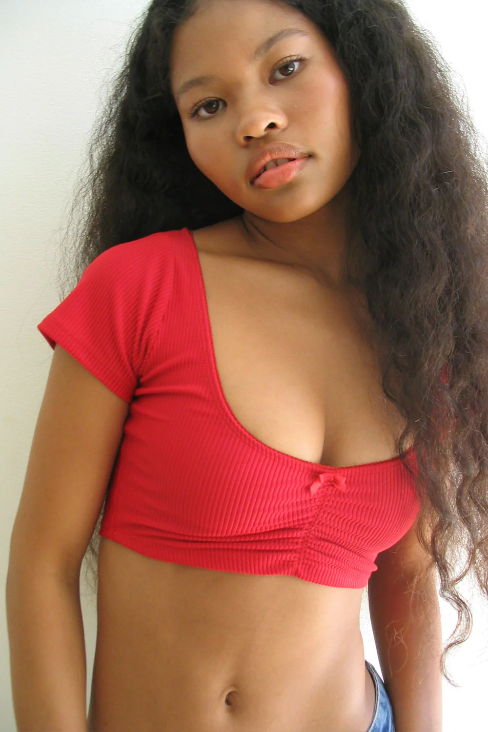 Nicolette Ribbed Bikini Top - Crimson - Image 2