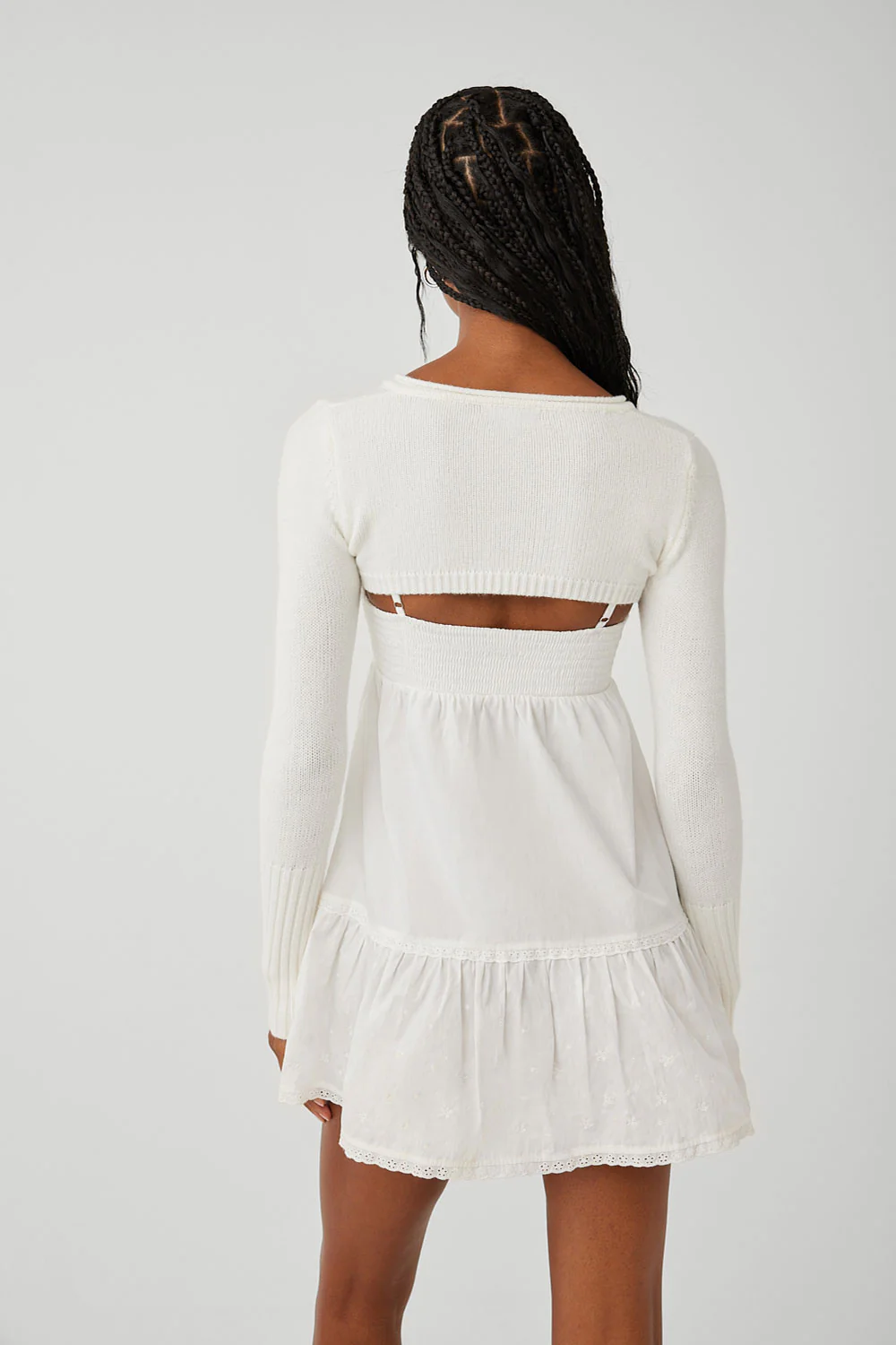 Nina Cloud Knit Shrug Top - White - Image 3