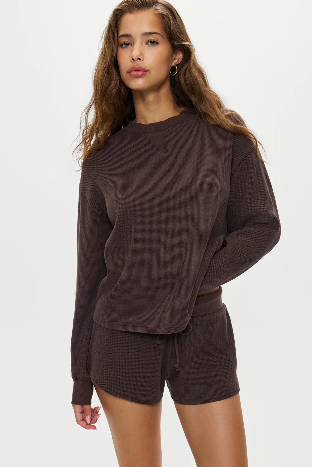 Noah Thermal Mini Shorts - Walnut - Image 4