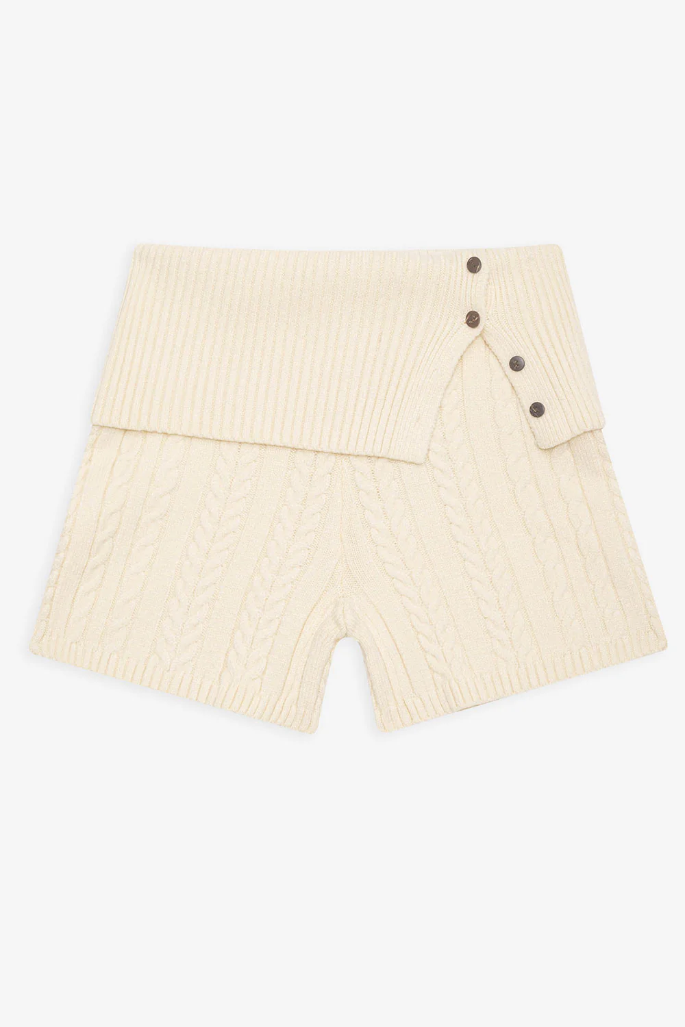 Nolan Cable Cloud Knit Mini Short - French Vanilla - Image 2