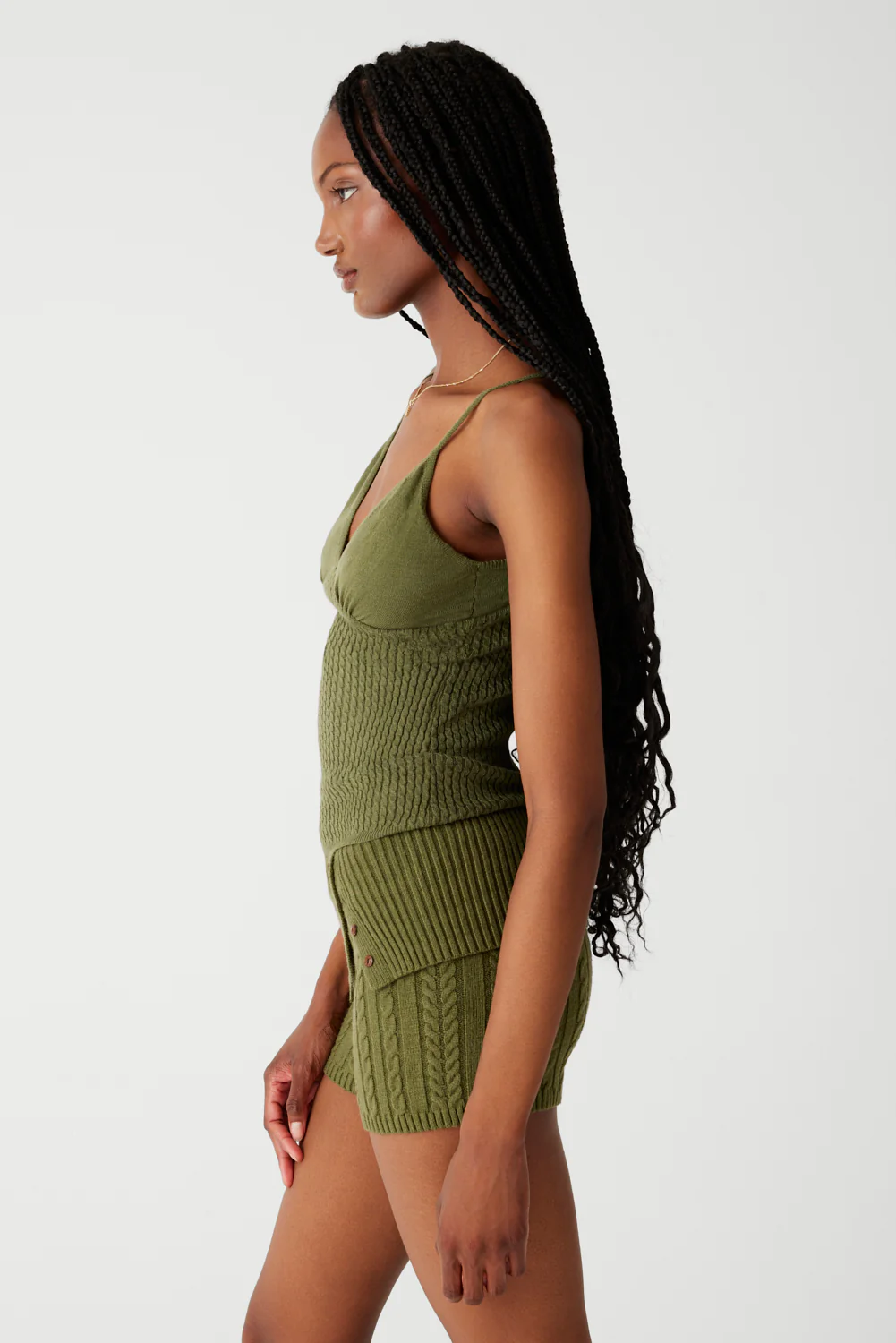 Nolan Cable Cloud Knit Mini Short - Jade Green - Image 5