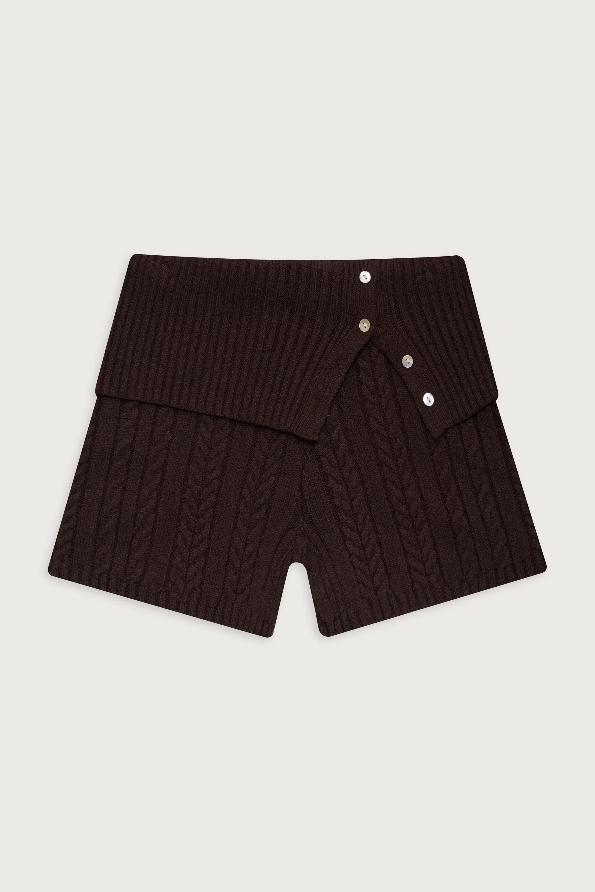 Nolan Cable Cloud Knit Mini Short - Mocha - Image 3