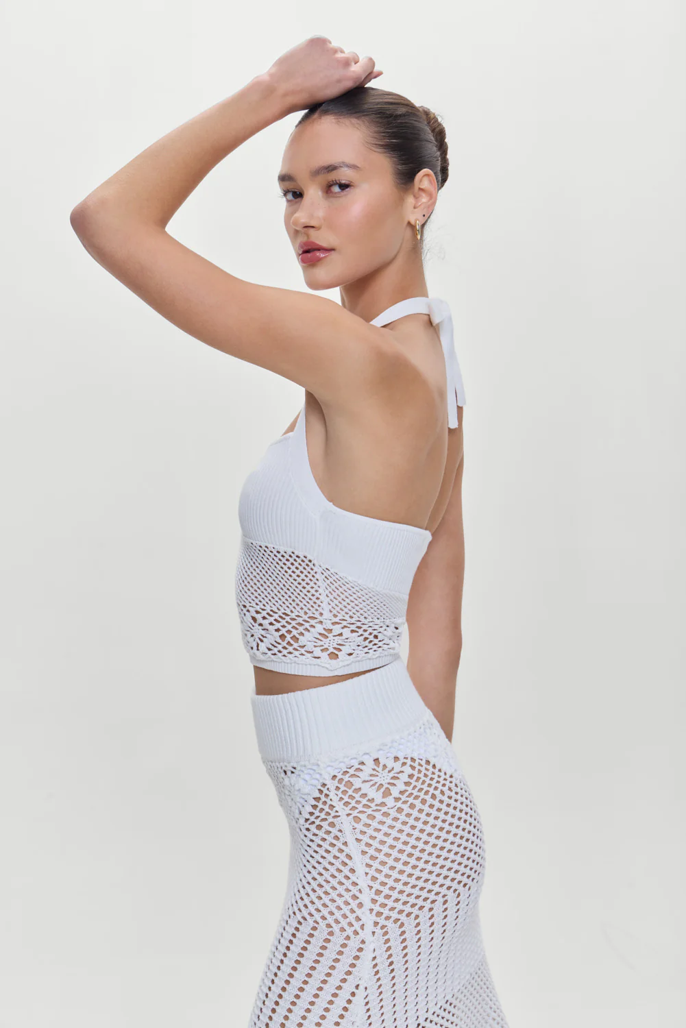 Orchard Crochet Halter Top - White - Image 8