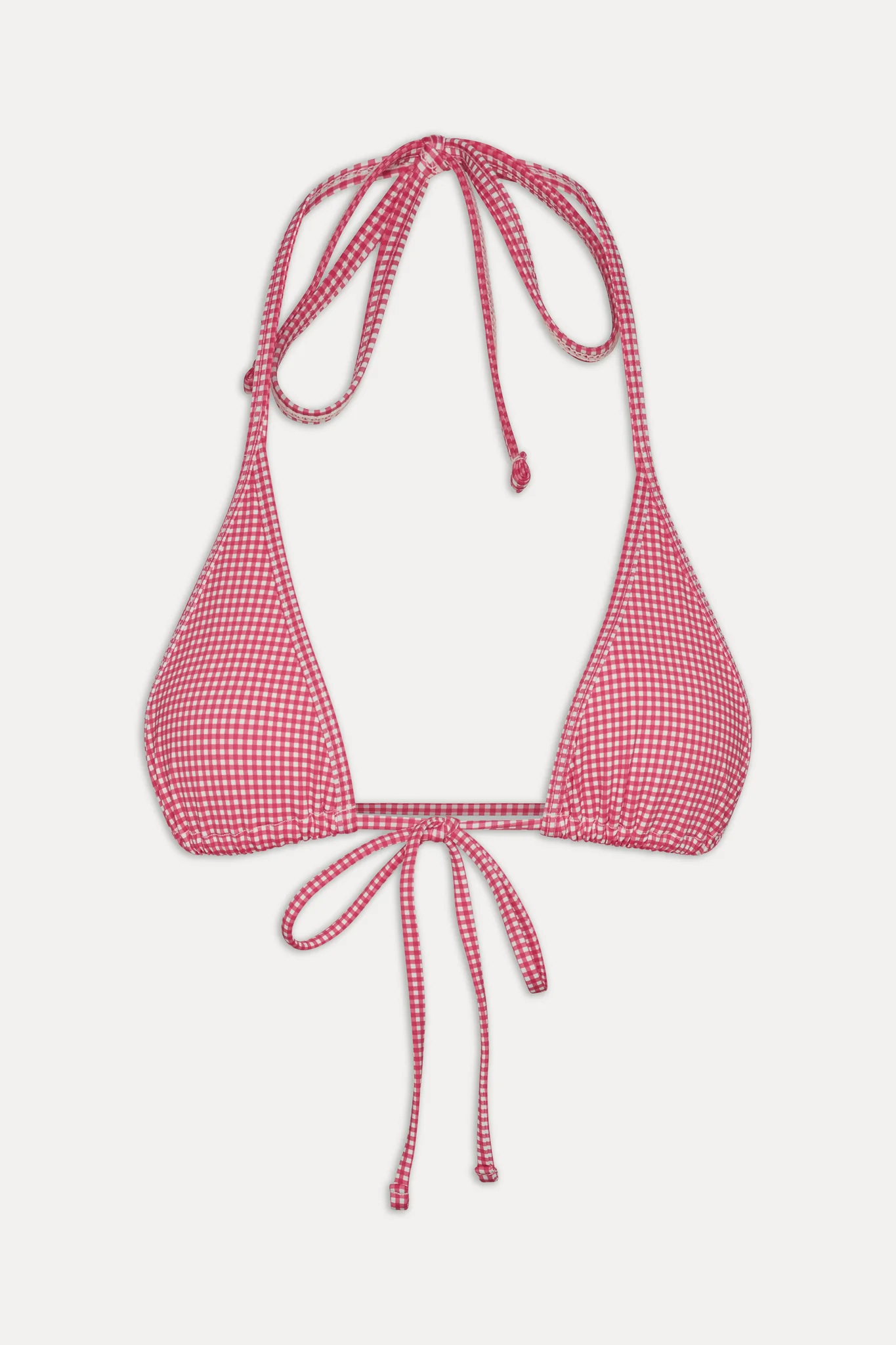 Paradise Halter Bikini Top - Ladybug Gingham - Image 3