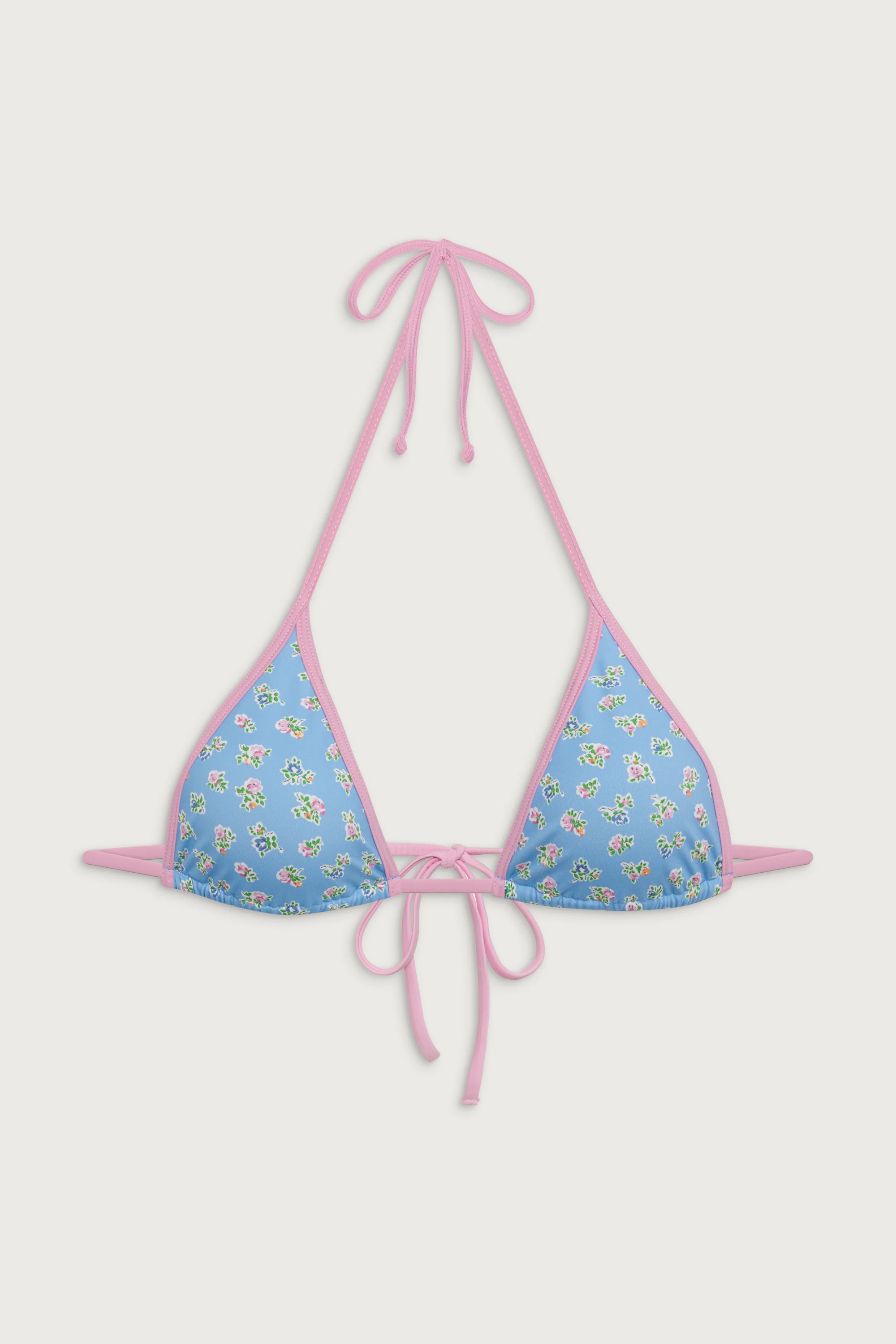 Paradise Halter Floral Bikini Top - Blue Hawaii - Image 3