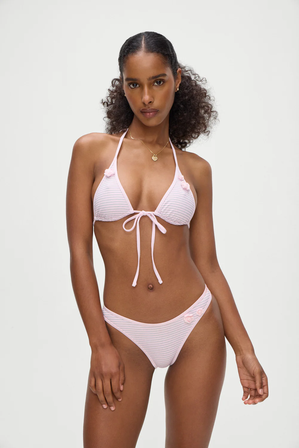 Paradise Micro Halter Bikini Top - Rosewater Stripe - Image 2
