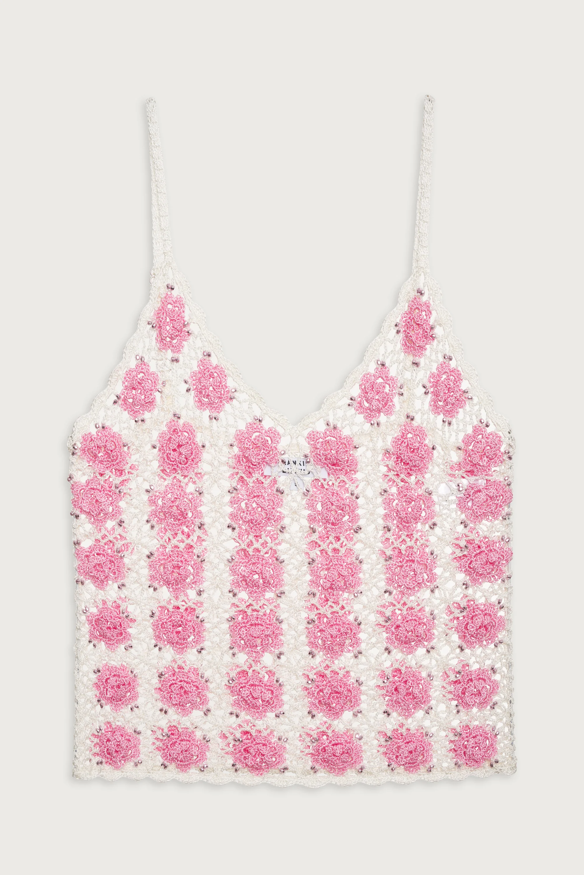 Pearl Crochet Tank - Pink Sugar - Image 2